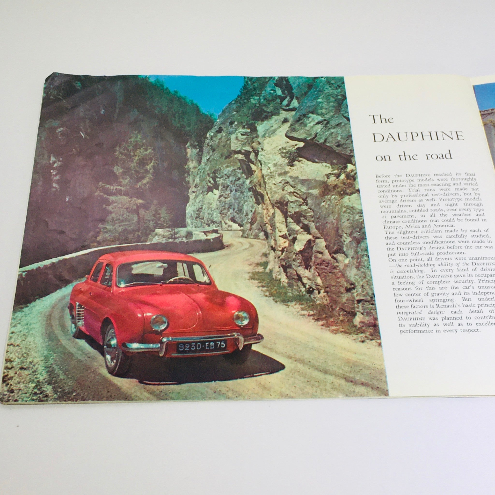 Vintage 1956 Renault Dauphine 4-Speed MT 31-HP 4-Cylinder Engine Car Brochure