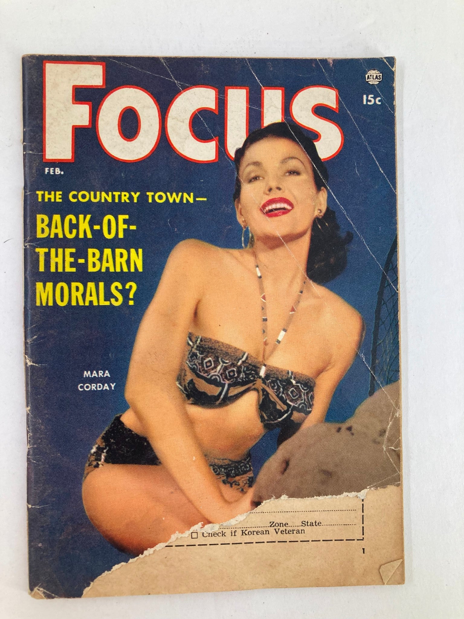 VTG Focus Magazine February 1957 Vol 7 #2 Mara Corday The Country Town No Label