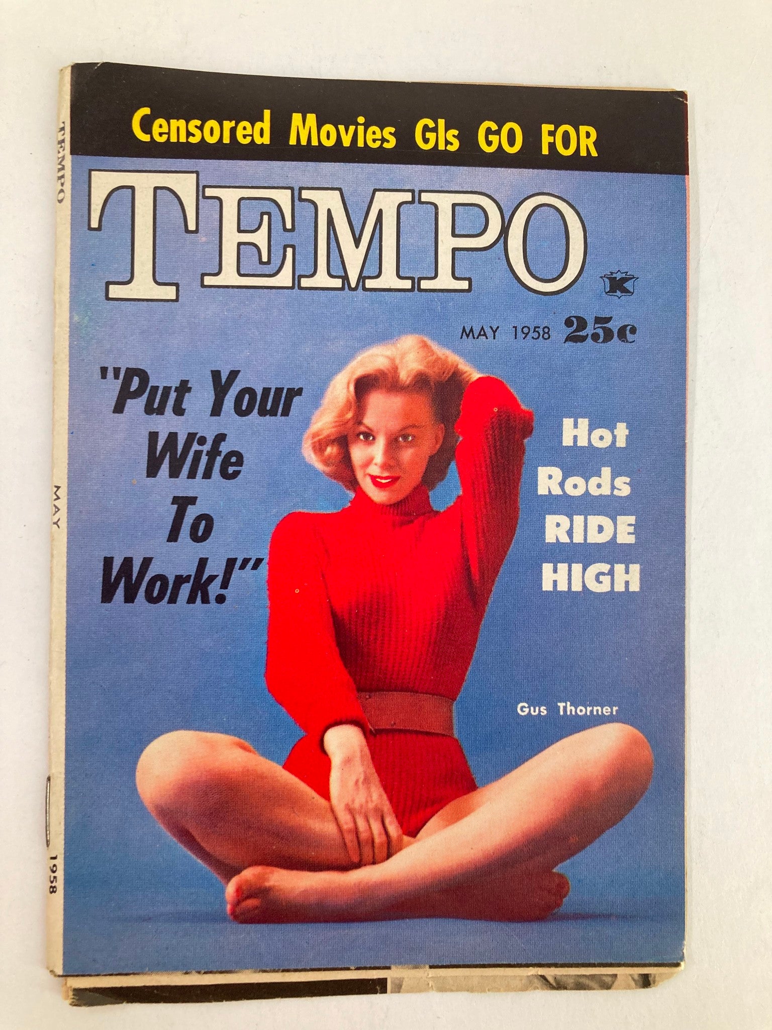 VTG Tempo Magazine May 1958 Gus Thorner Hot Rods Ride High No Label