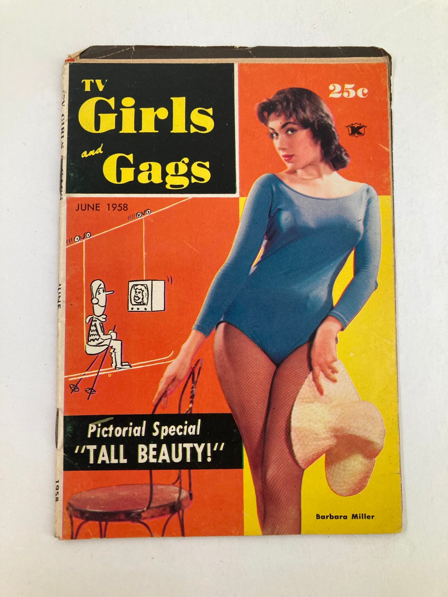 VTG TV Girls and Gags Magazine June 1958 Barbara Miller Tall Beauty No Label