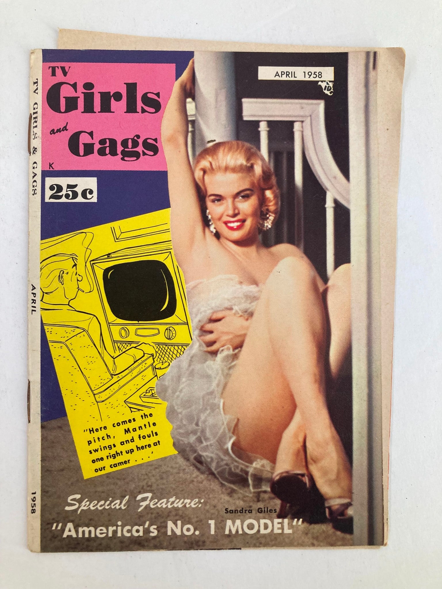 VTG TV Girls and Gags Magazine April 1958 Sandra Giles America's No. 1 Model