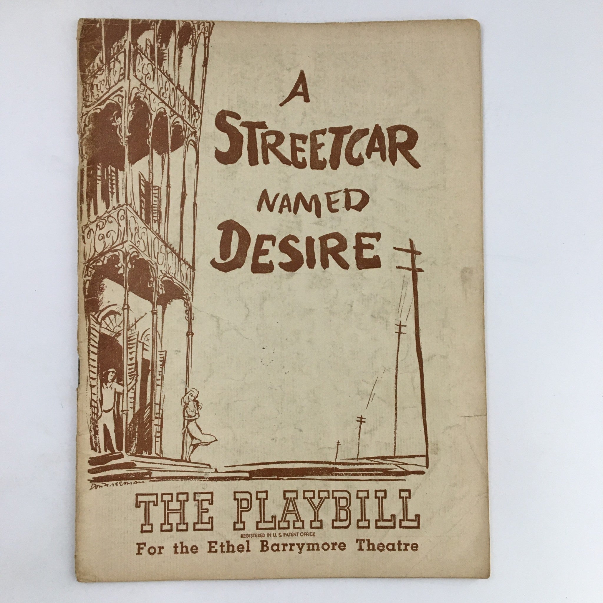 1948 Playbill Ethel Barrymore Theatre A Streetcar Named Desire by Tennessee W.