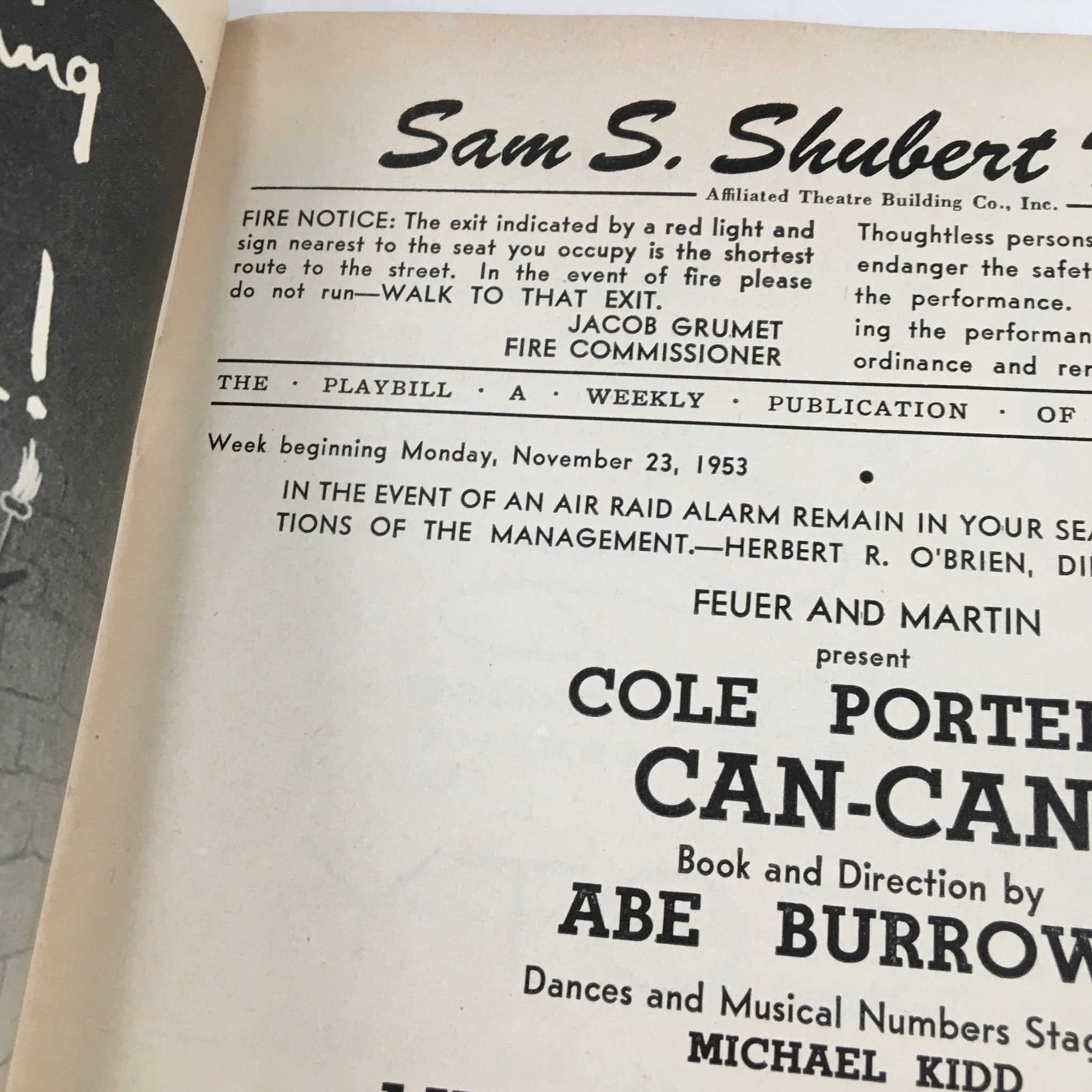 1953 Playbill Sam S. Shubert Theatre Cole Porter's Can-Can by Abe Burrows