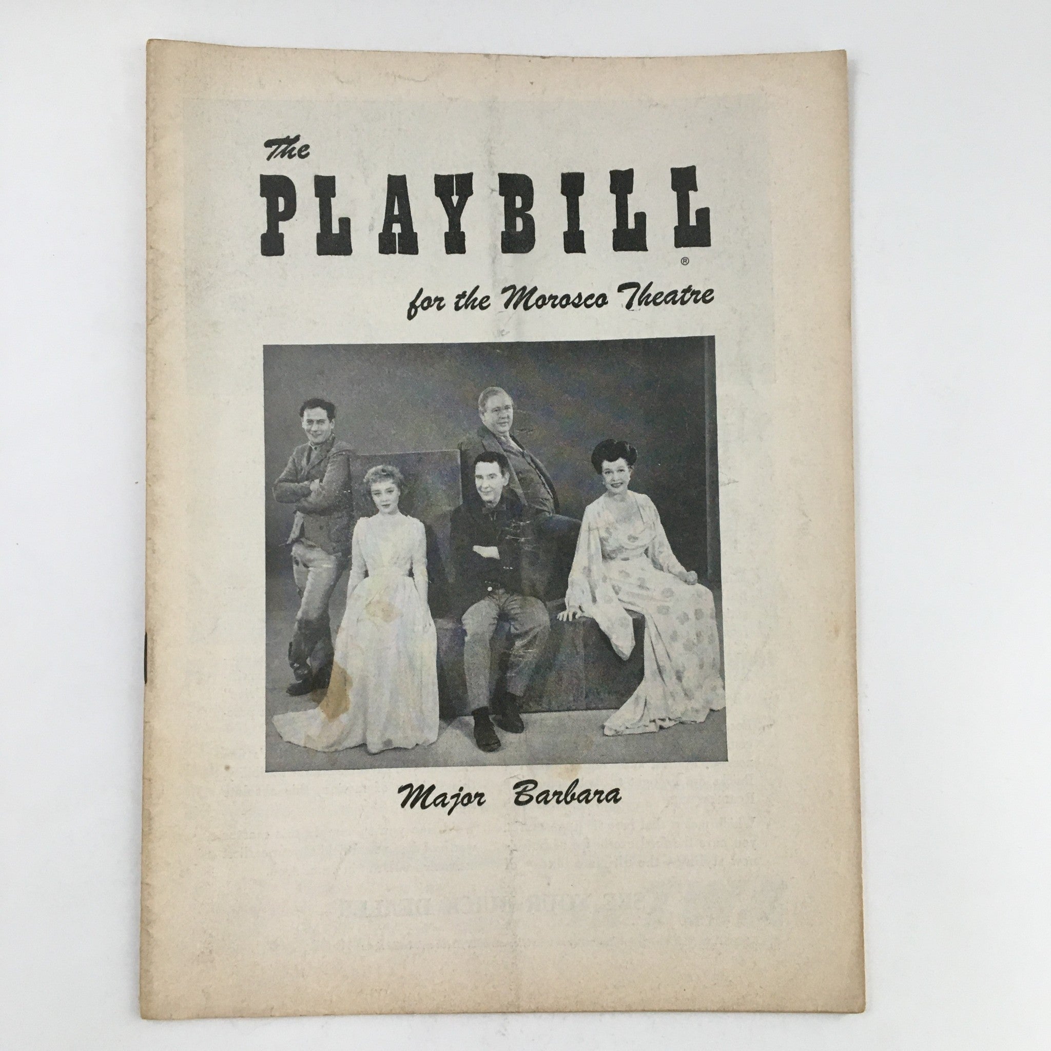 1957 Playbill Morosco Theatre Present Charles Laughton in Major Barbara