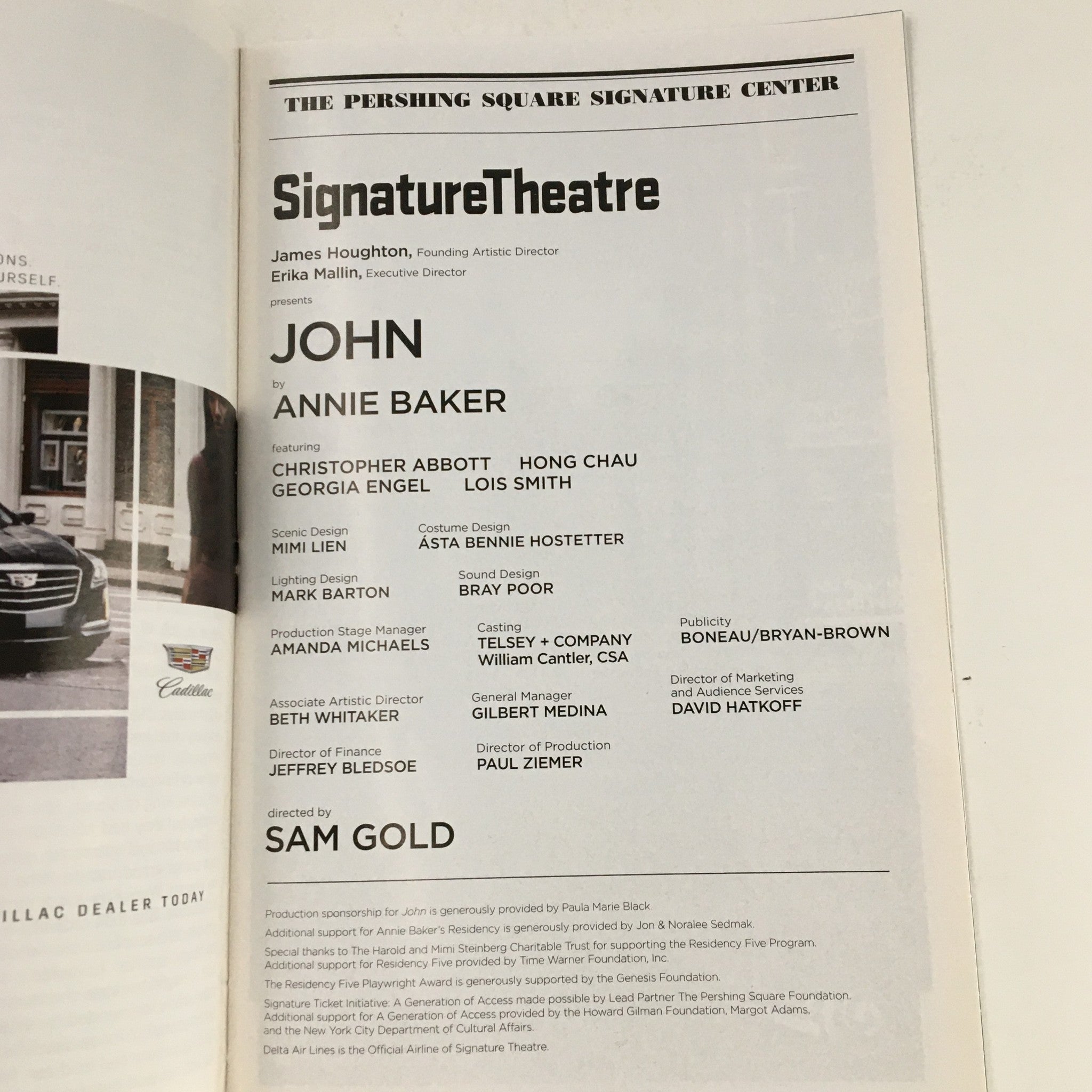 2017 Playbill Pershing Square Signature Theatre Presents John by Annie Baker