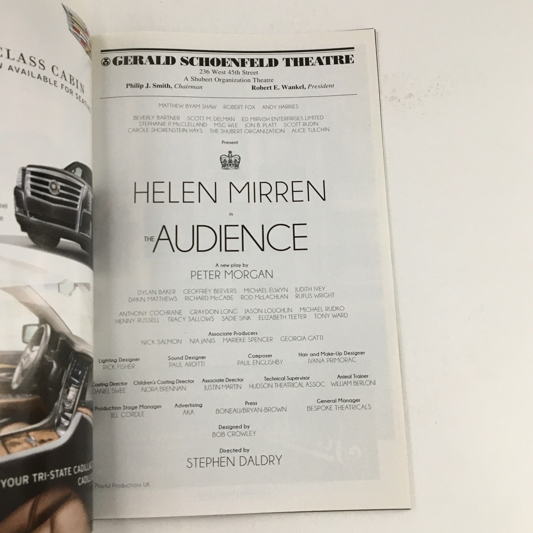 2015 Playbill Gerald Schoenfeld Theatre Present Helen Miren in The Audience