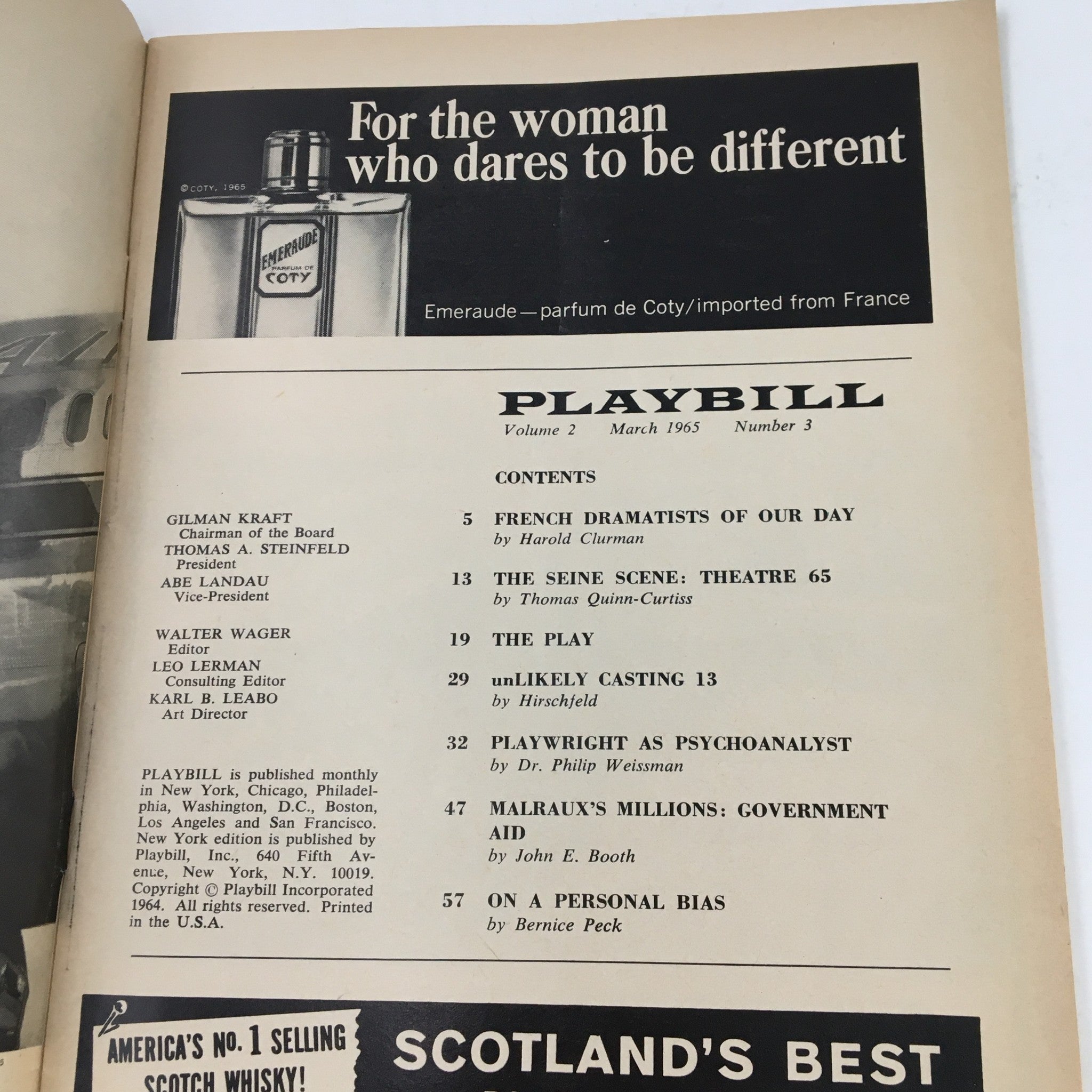 1965 Playbill Fifty-Fourth Street Theatre Joseph Cates' What Makes Sammy Run?