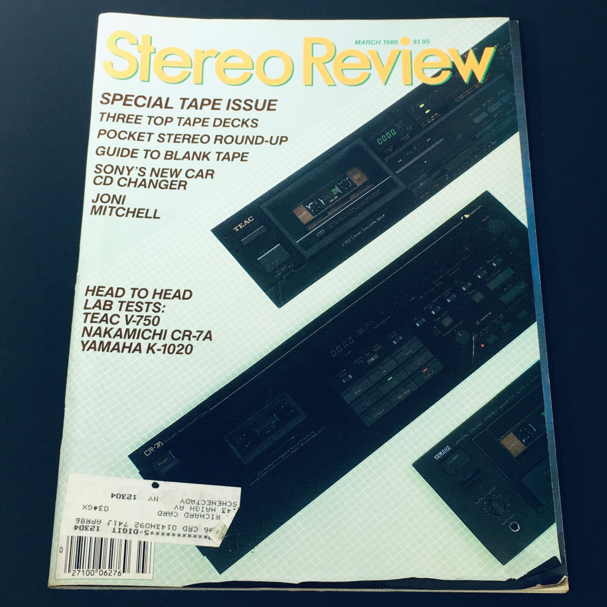 VTG Stereo Review Magazine March 1986 - Joni Mitchell / Guide to Blank Tape