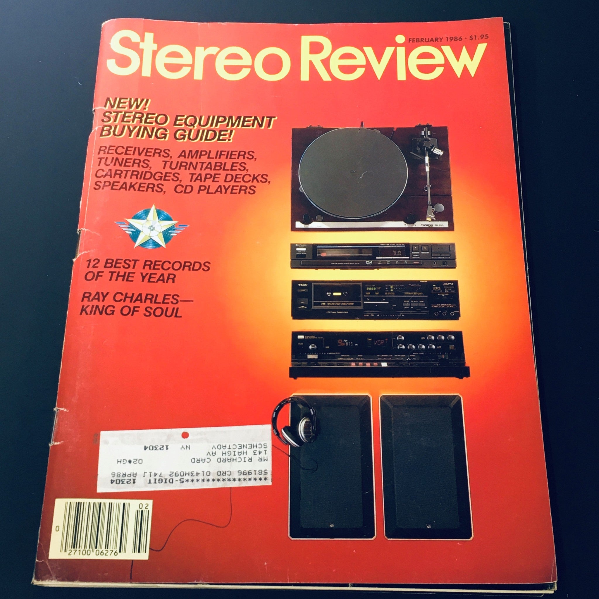 VTG Stereo Review Magazine February 1986 - Ray Charles The King of Soul