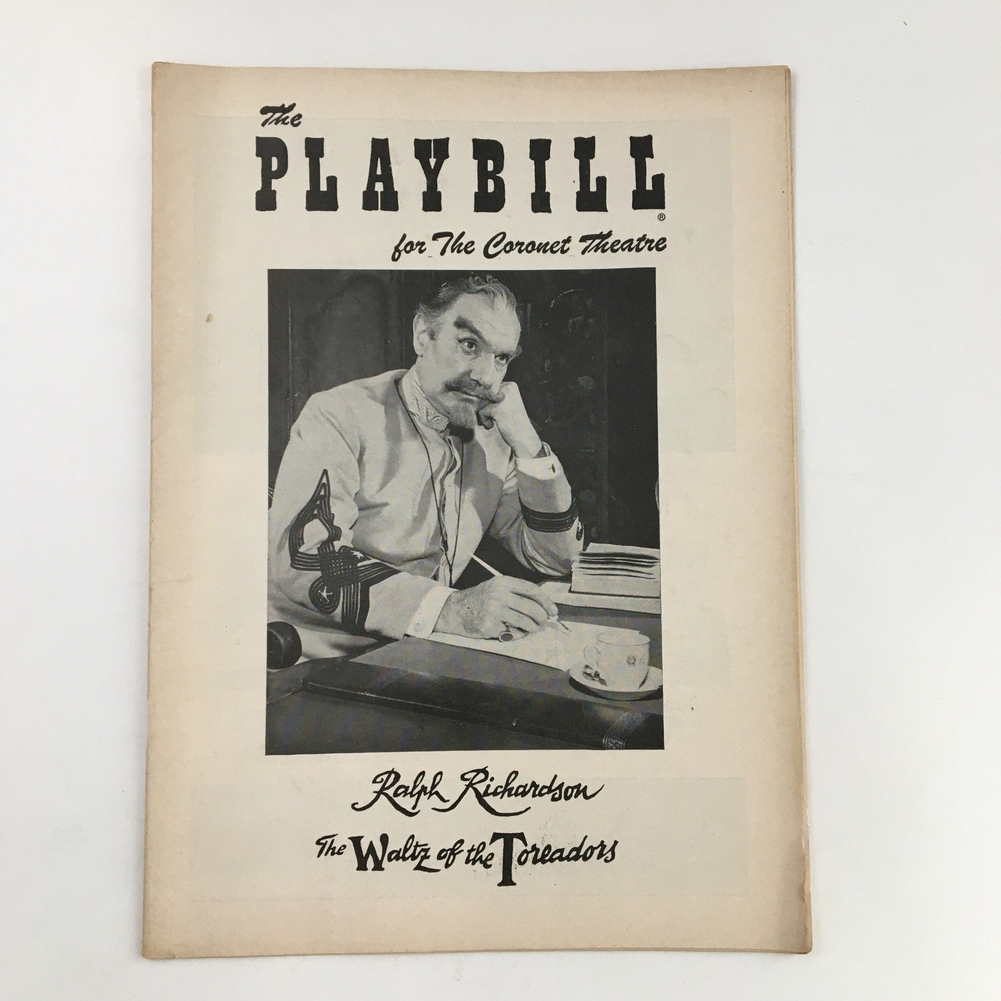 1957 Playbill Coronet Theater Present Ralph Richardson in The Waltz of Toreadors