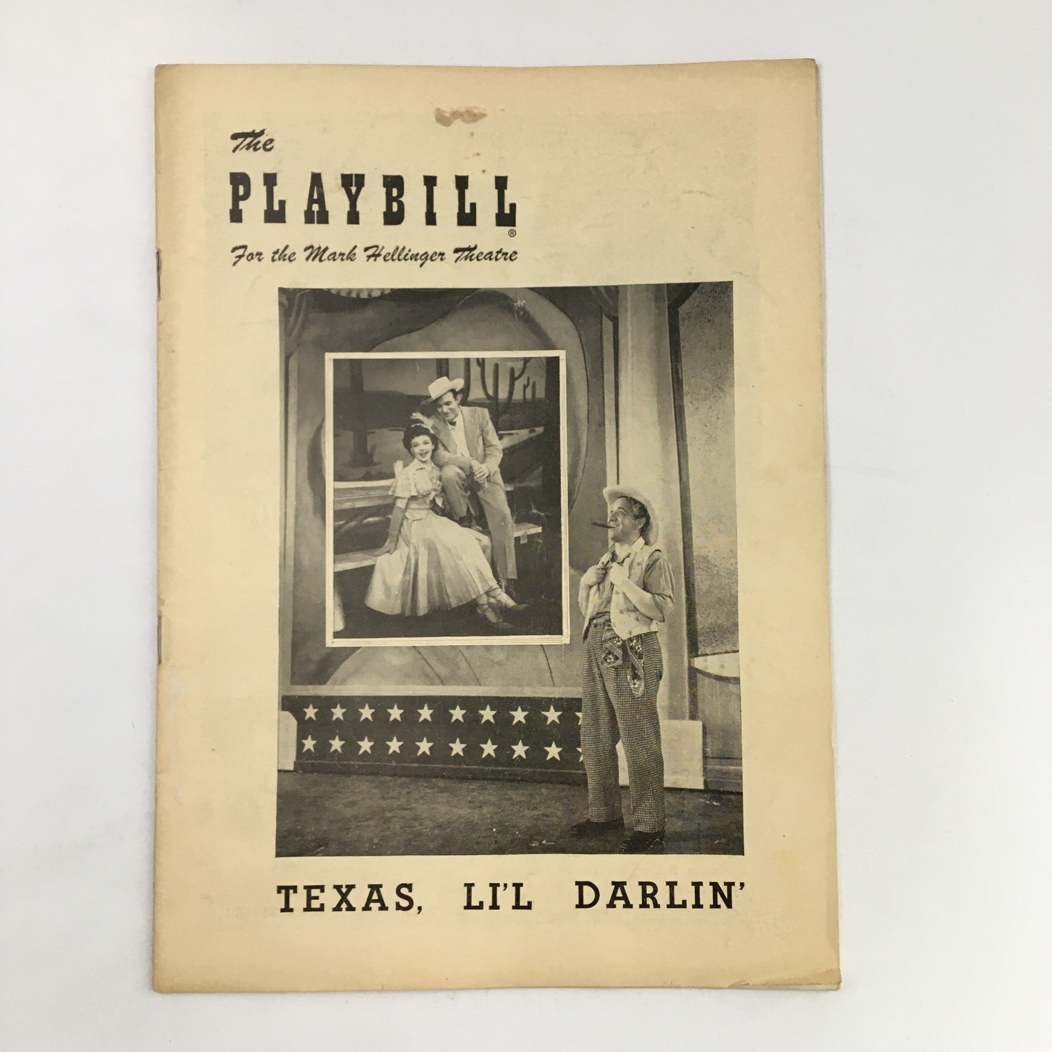 1949 Playbill Mark Hellinger Theatre Present Kenny Delmar in Texas, Lil' Darlin'