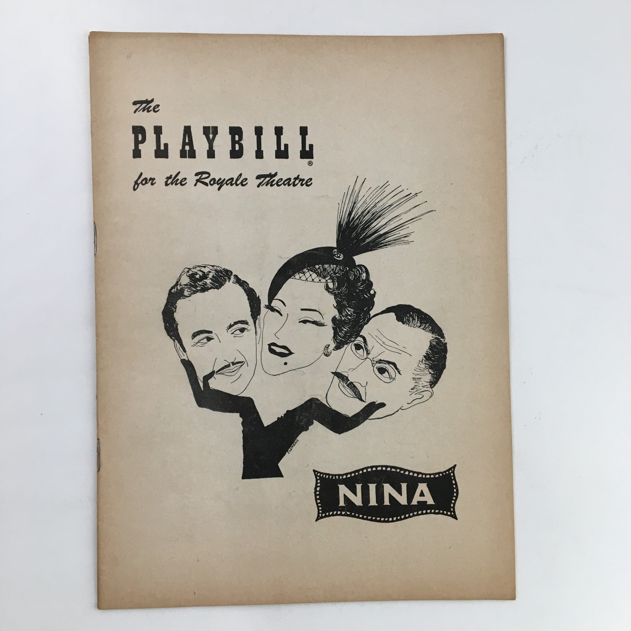 1951 Playbill Royale Theatre Present Gloria Swanson & Alan Webb in Nina