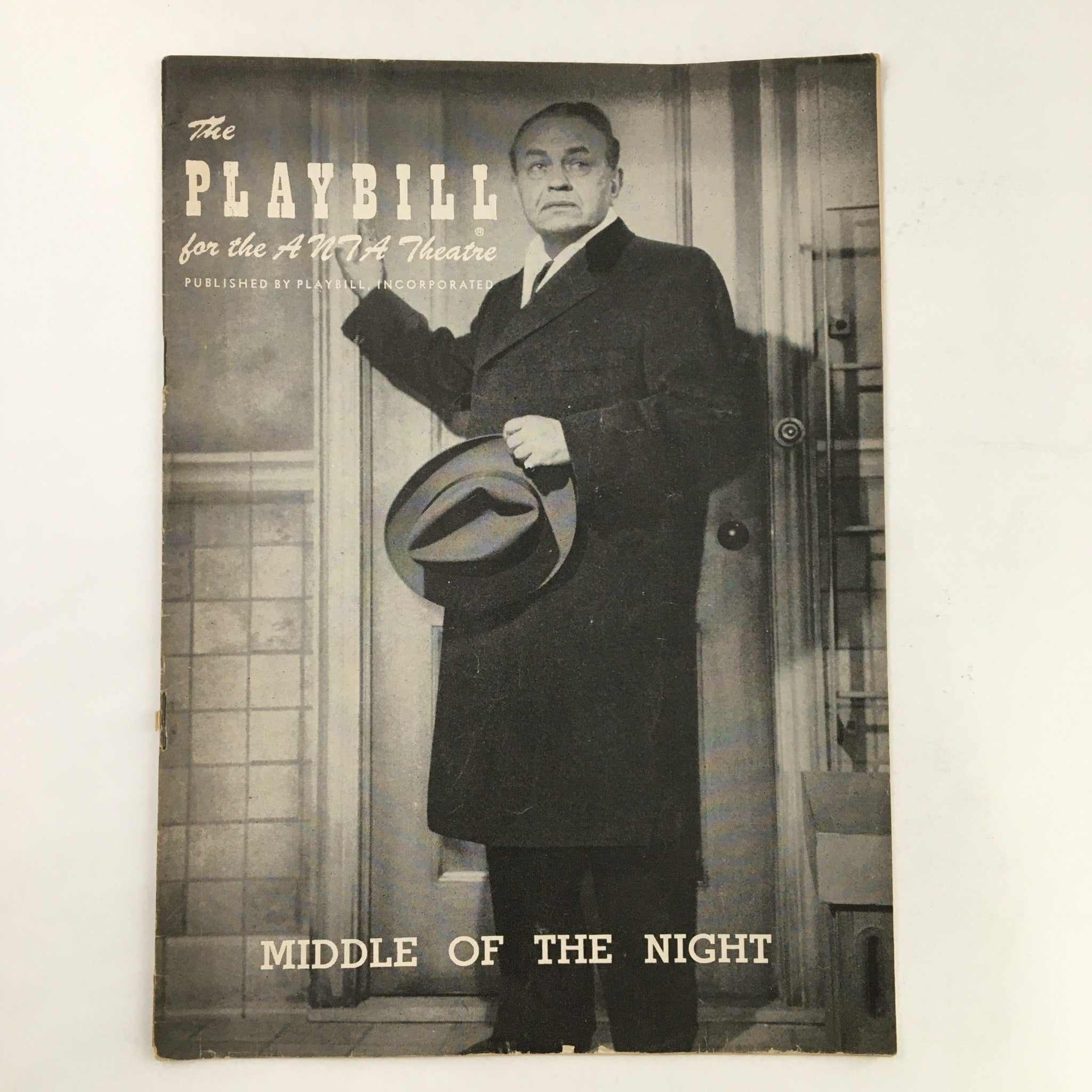 1956 Playbill Anta Theatre Present Edward G. Robinson in Middle of the Night