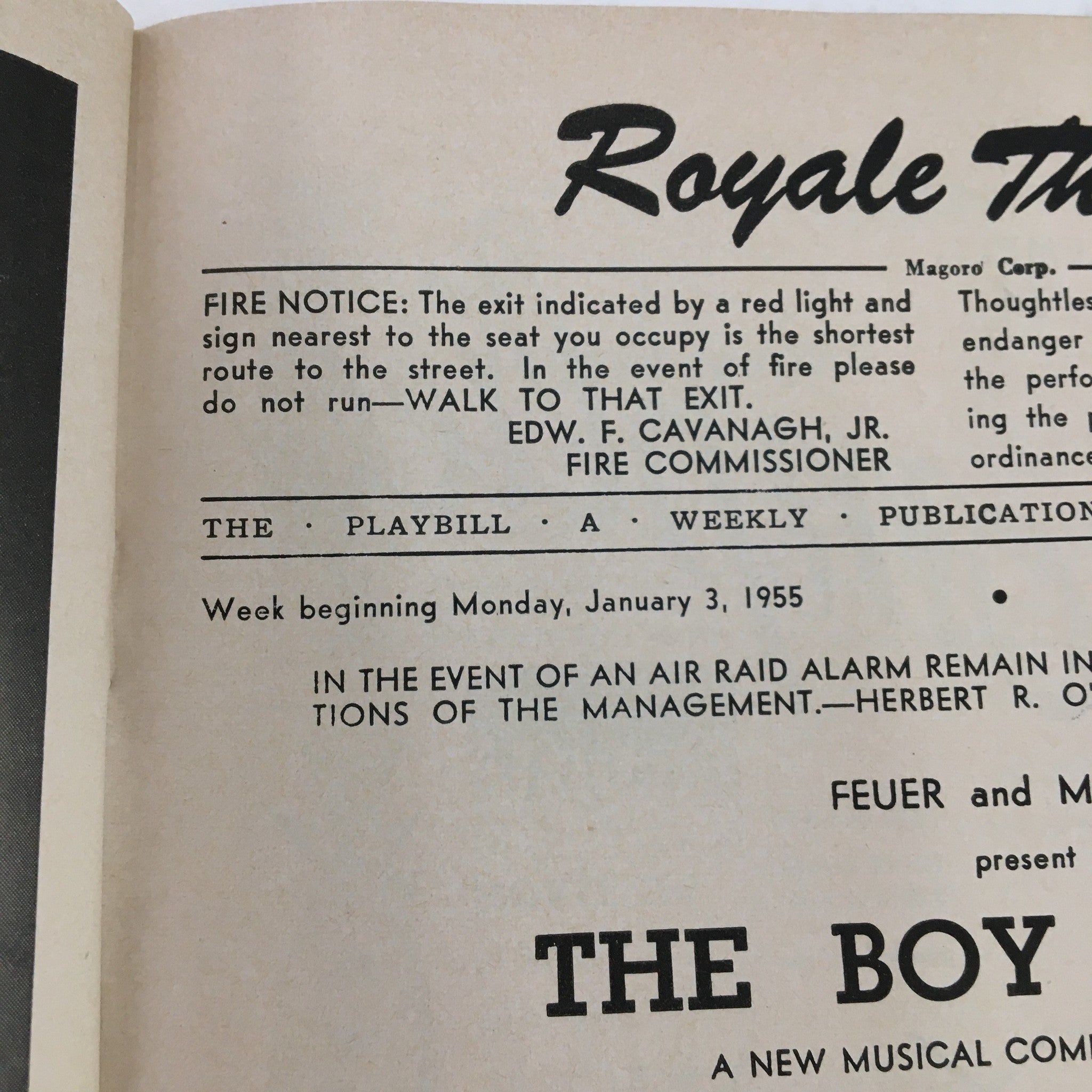 1955 Playbill Royale Theatre Present The Boy Friend with Julie Andrews