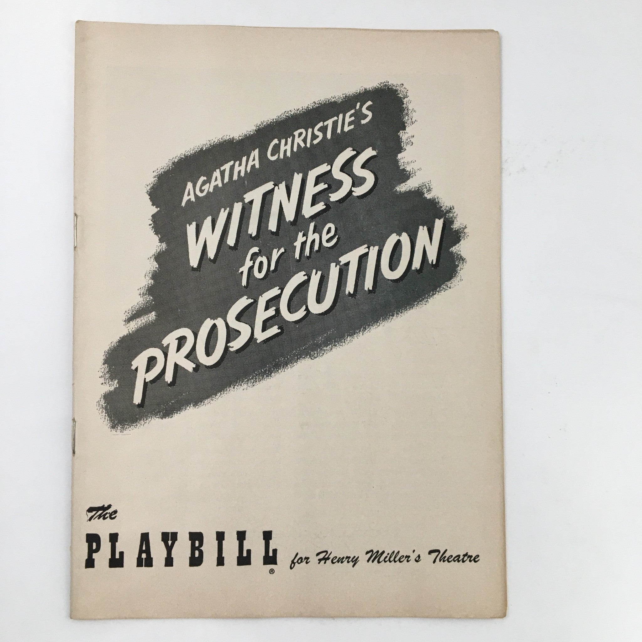 1955 Playbill Henry Miller's Theatre Present Witness for the Prosecution