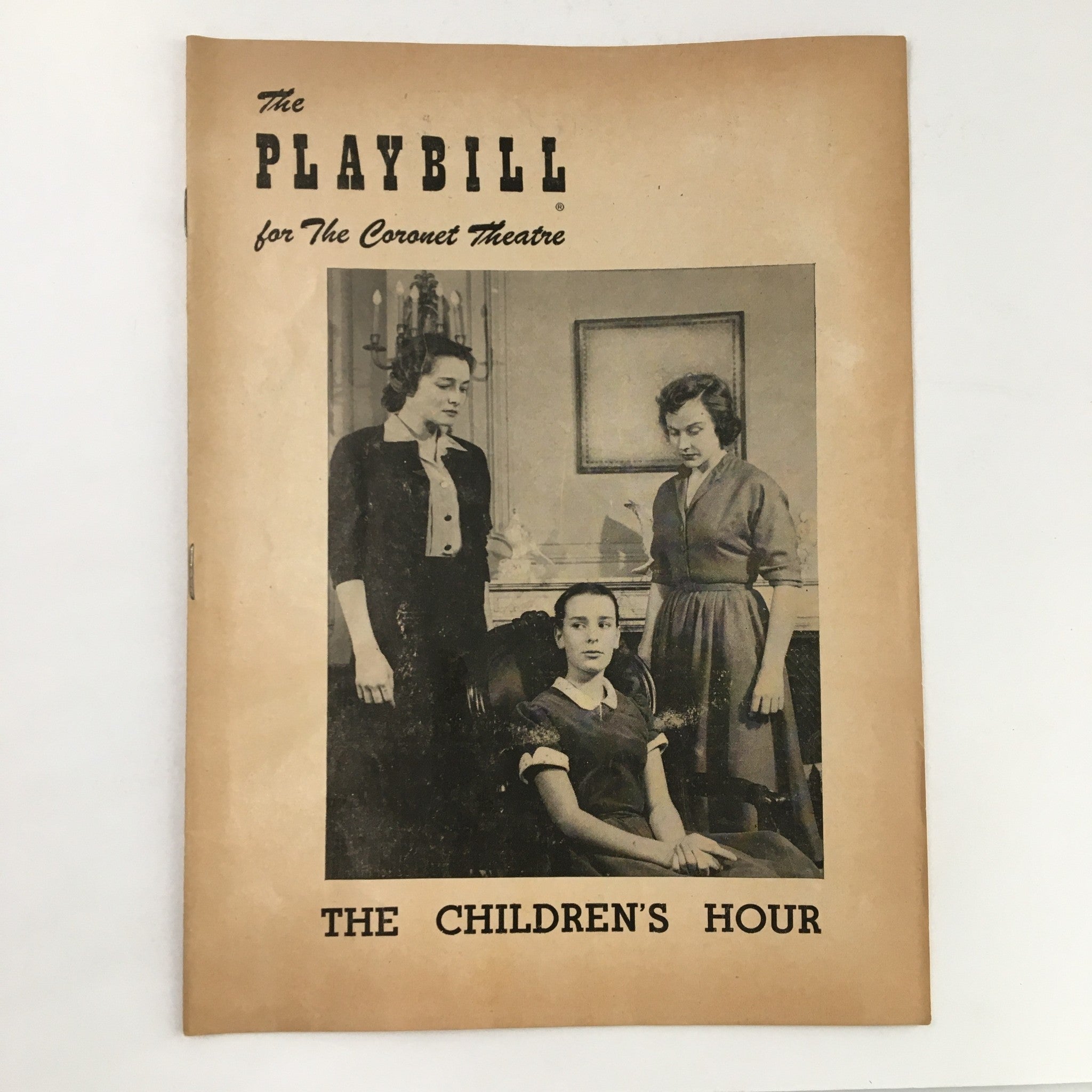 1953 Playbill Coronet Theatre Present Lillian Hellman's The Children's Hour