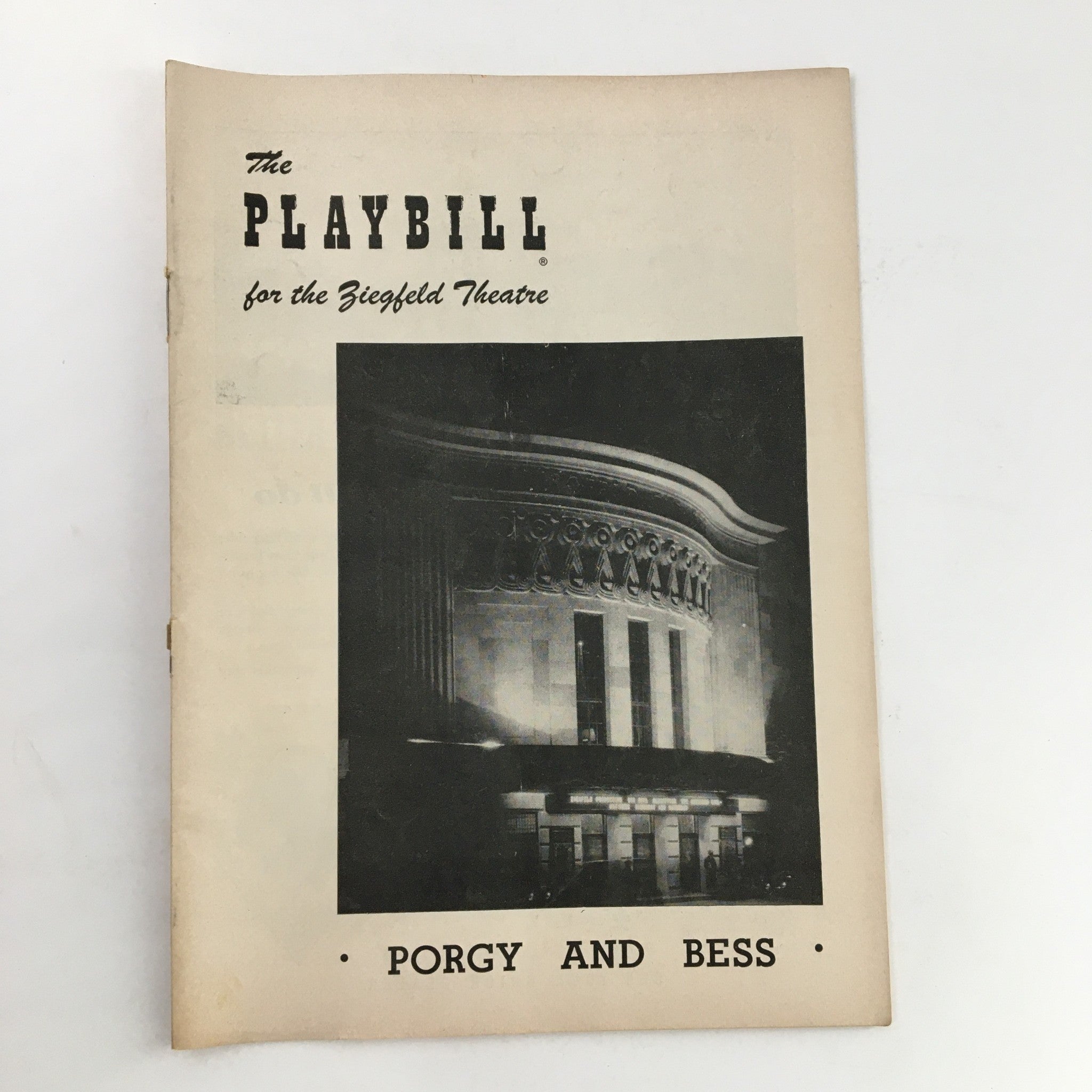 1953 Playbill The Fiegfeld Theatre Blevin Davis Present Porgy and Bess