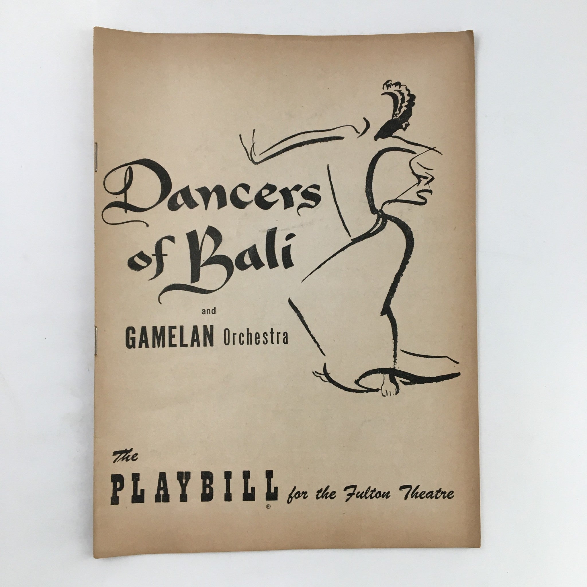 1952 Playbill Fulton Theatre Presents Dancers of Bali and Gamelan Orchestra