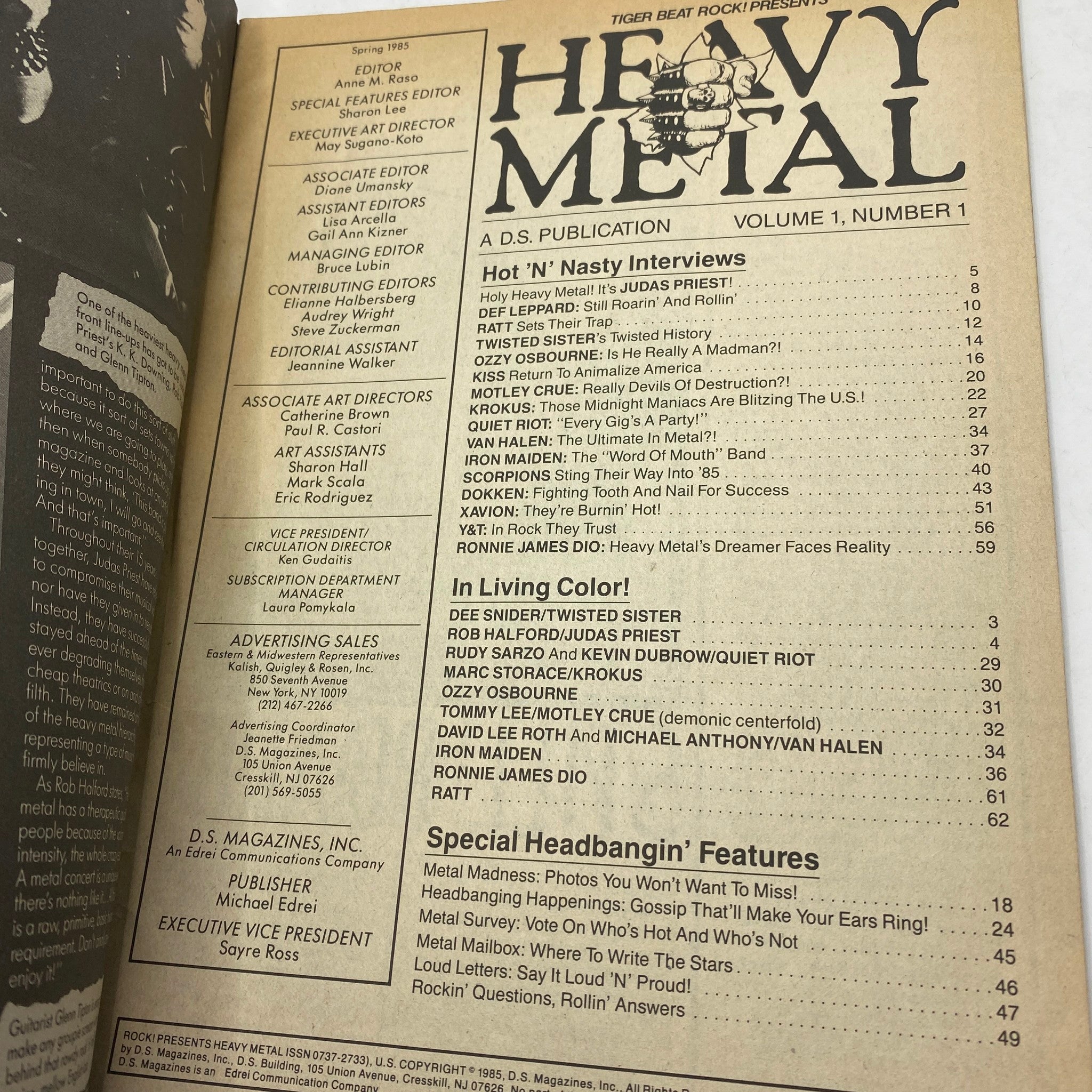 VTG Rock! Presents Heavy Metal Magazine 1985 Vol 1 No. 1 Van Hallen No Label