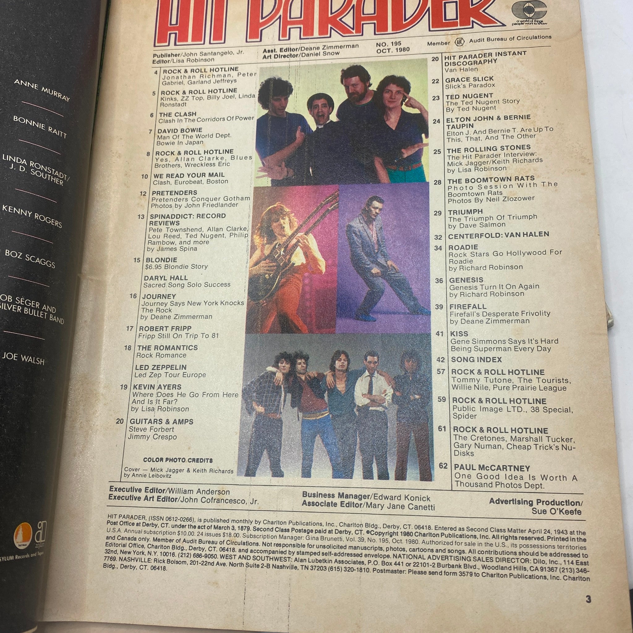 VTG Hit Parader Magazine October 1980 Mick Jagger, Keith Richards w Centerfold