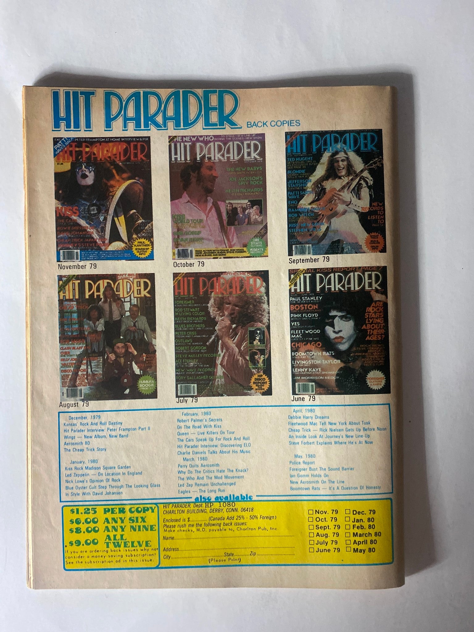 VTG Hit Parader Magazine October 1980 Mick Jagger, Keith Richards w Centerfold