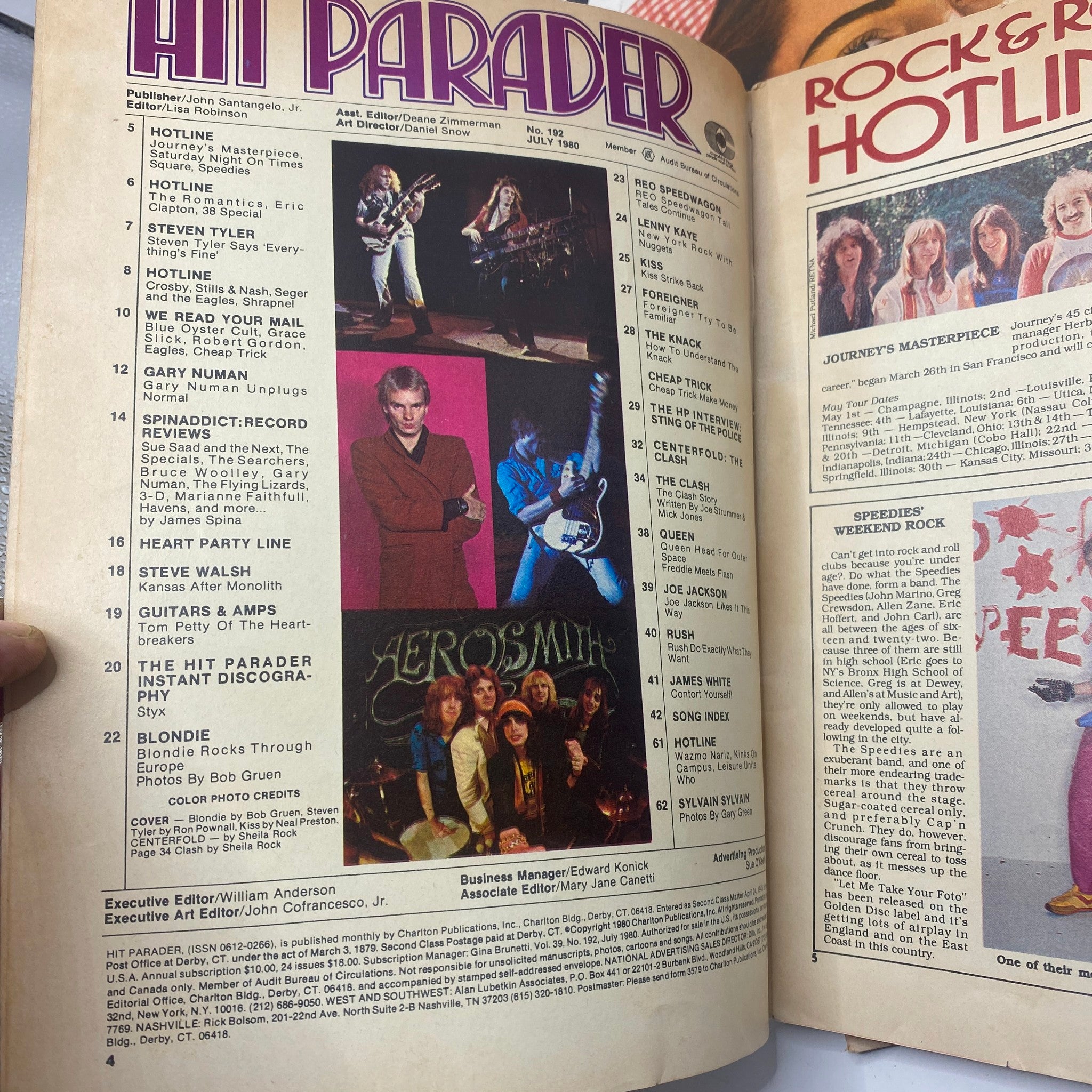 VTG Hit Parader Magazine July 1980 Blondie Backstage & Kiss w Centerfold