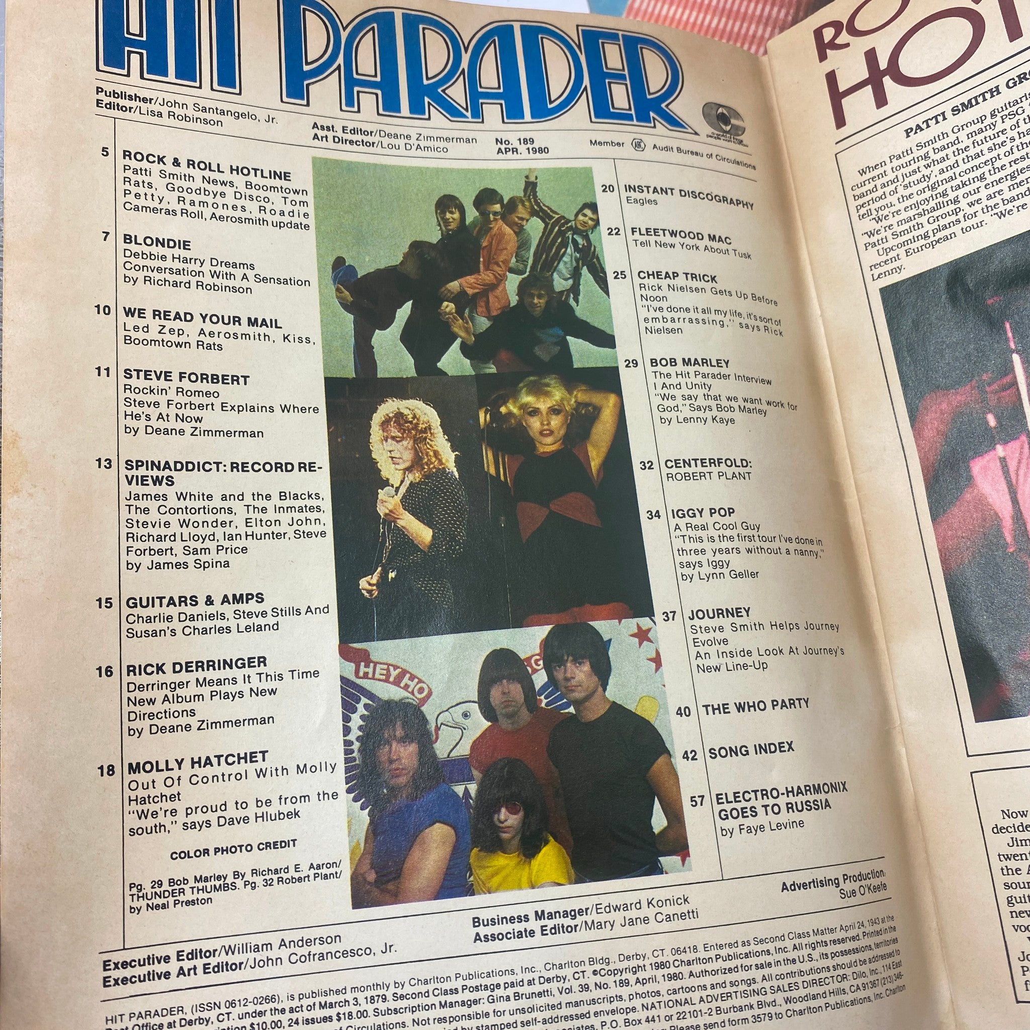 VTG Hit Parader Magazine April 1980 Bob Marley and Thunder Thumbs w Centerfold