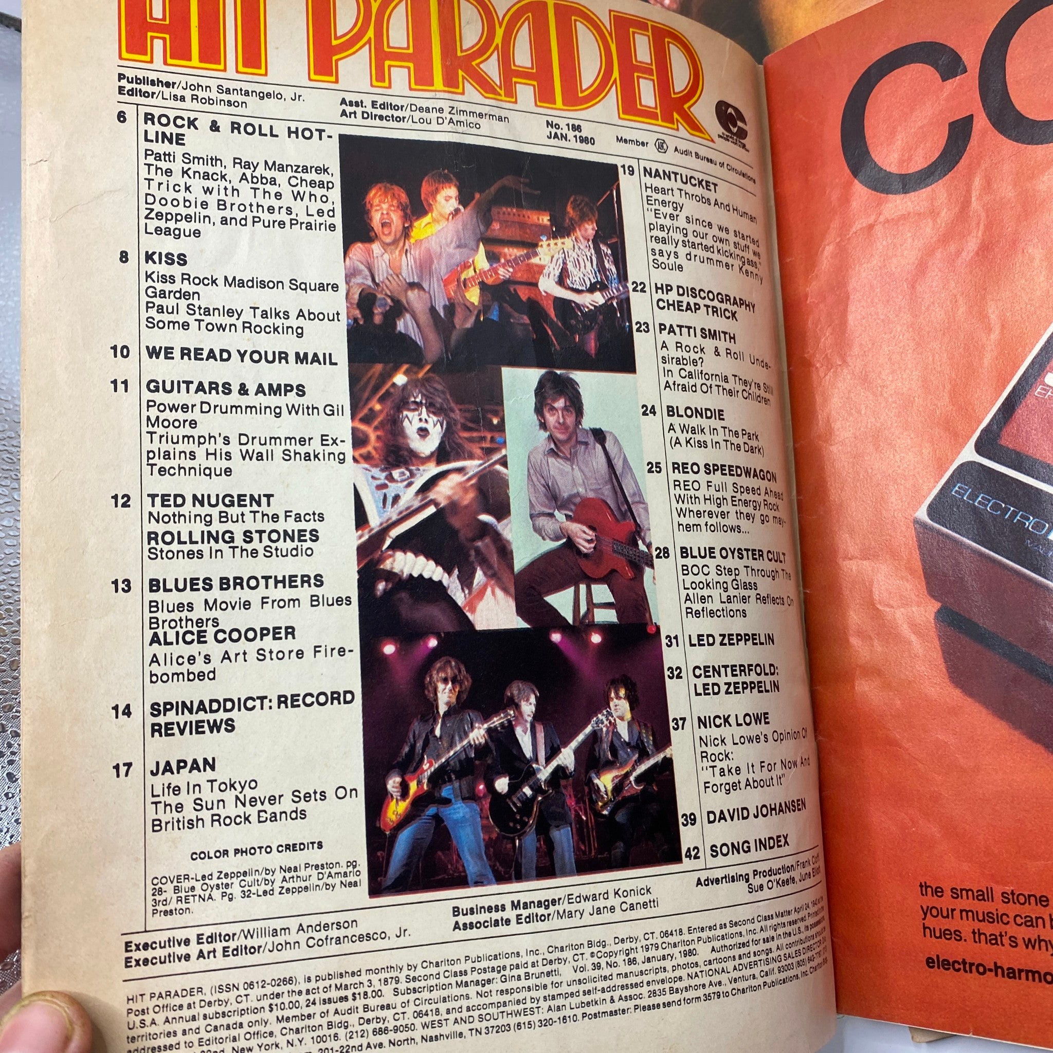 VTG Hit Parader Magazine January 1980 Led Zeppelin GD Interior w Centerfold