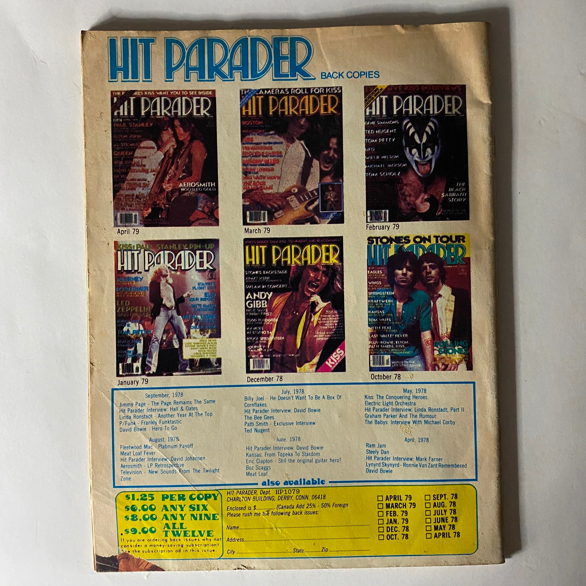 VTG Hit Parader Magazine October 1979 The Who & Ron Wood w Centerfold