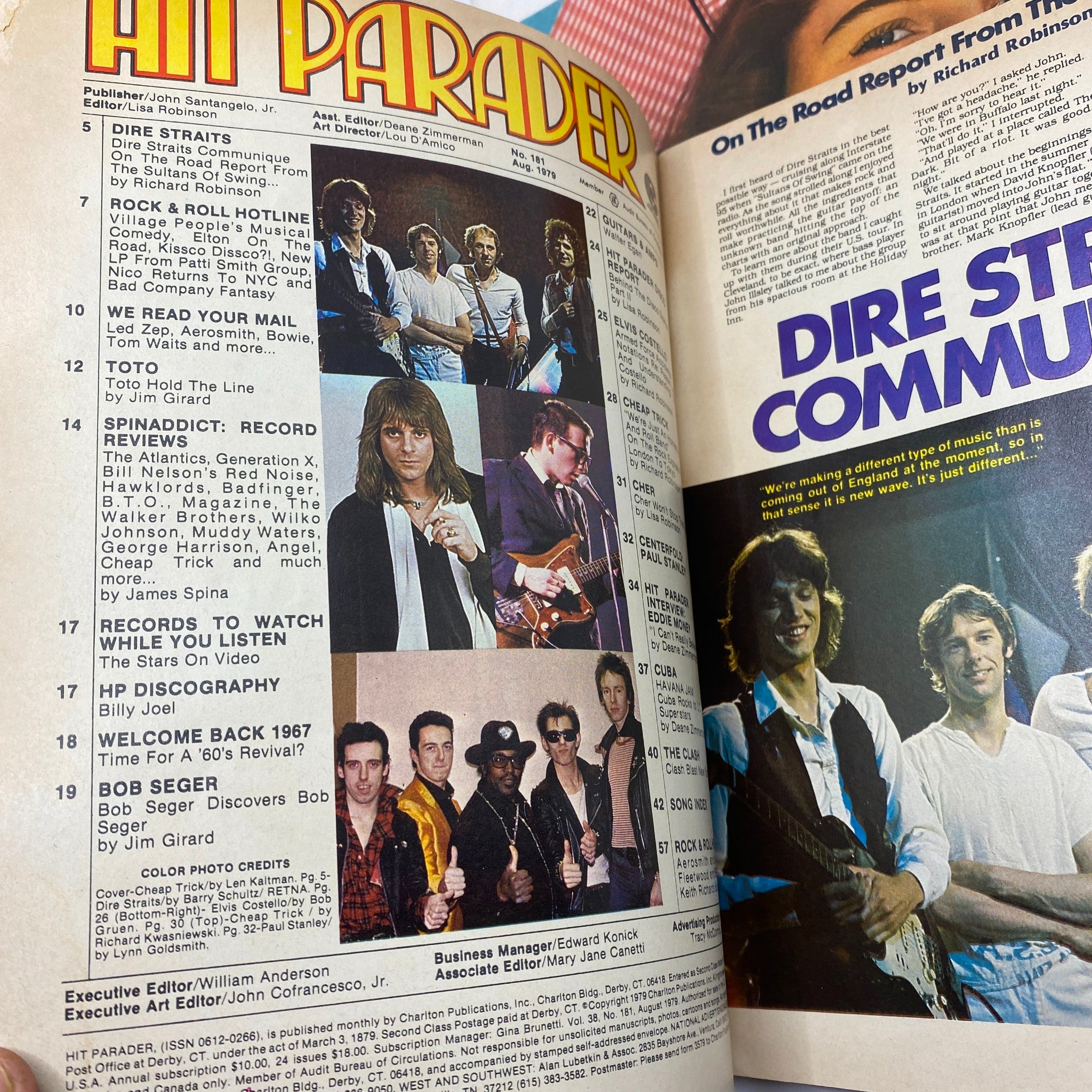 VTG Hit Parader Magazine August 1979 Cheap Trick & Dire Straits w Centerfold