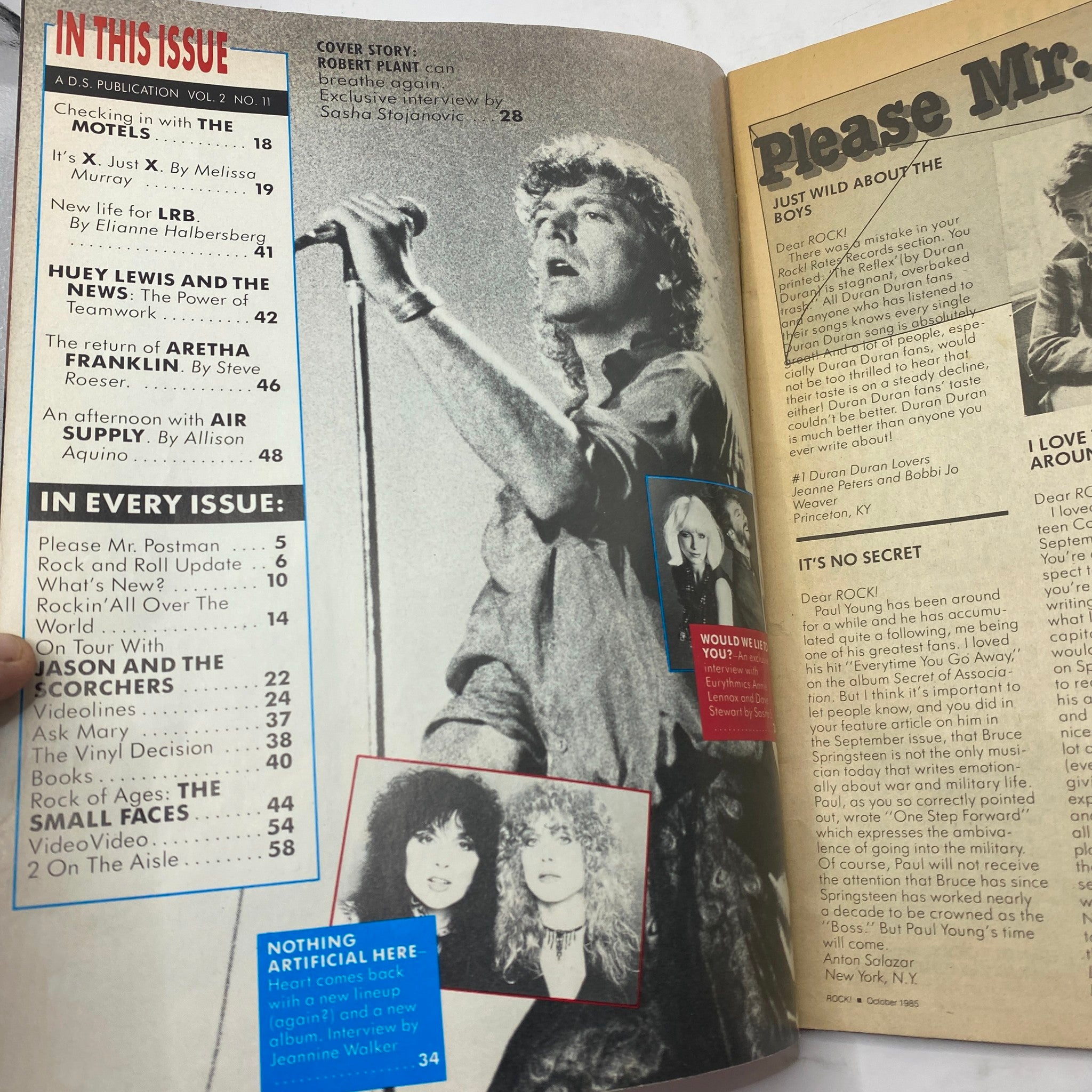 VTG Tiger Beats Rock Magazine October 1985 Robert Plant No Label