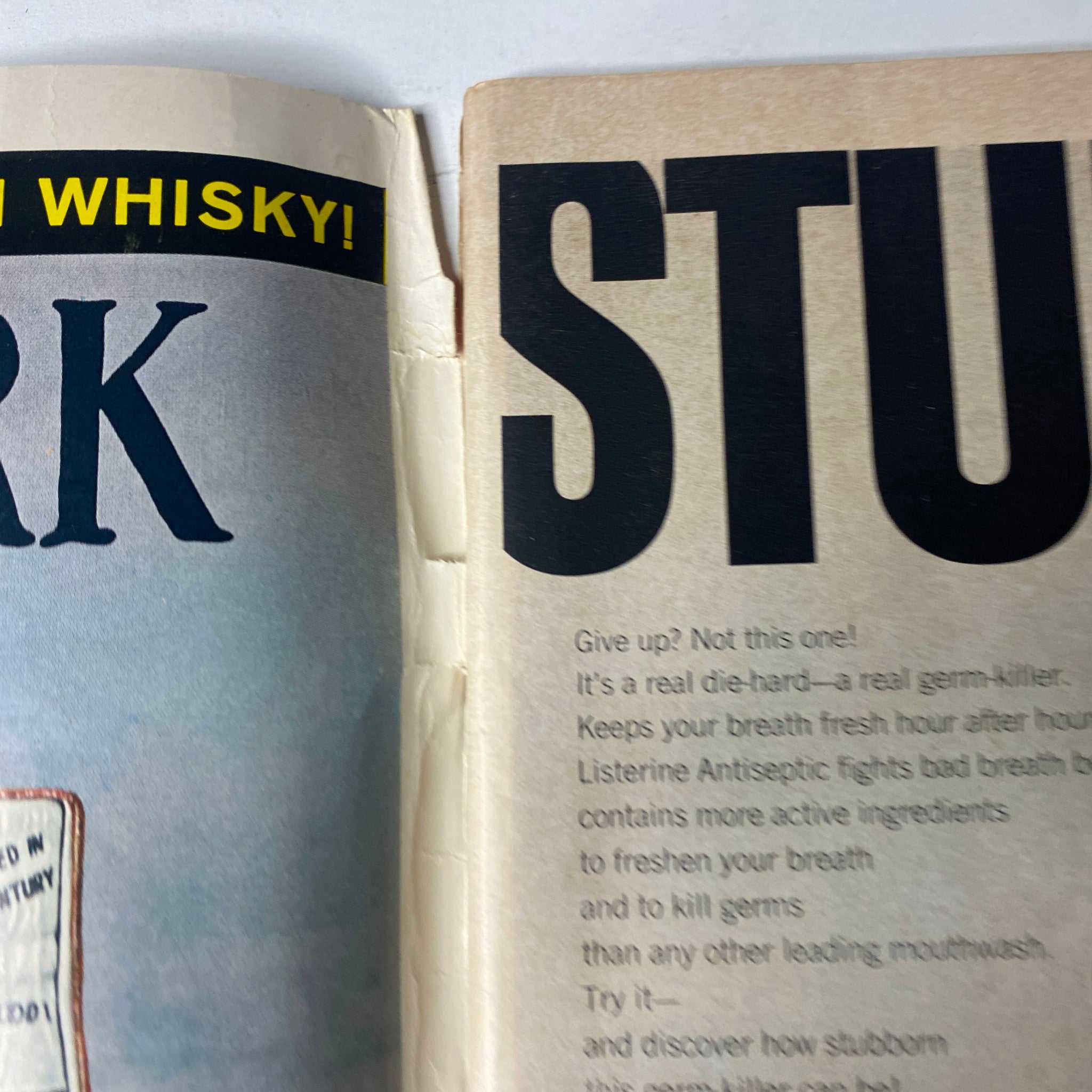 Inside page of Ebony Magazine June 1967 showcasing an advertisement for a whiskey product, emphasizing its effectiveness and branding.