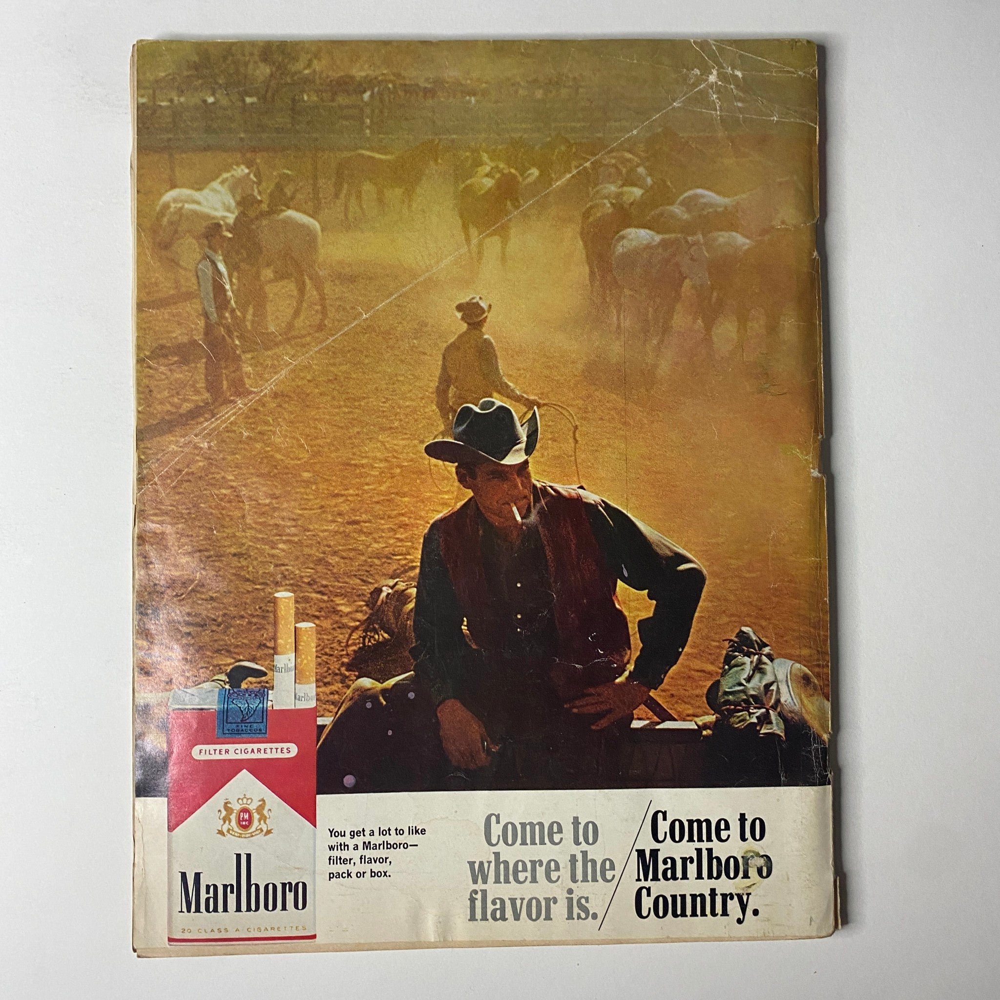 Ebony Magazine June 1967 - Cover of Marlboro advertisement featuring a cowboy, symbolizing the classic Americana theme within the magazine.