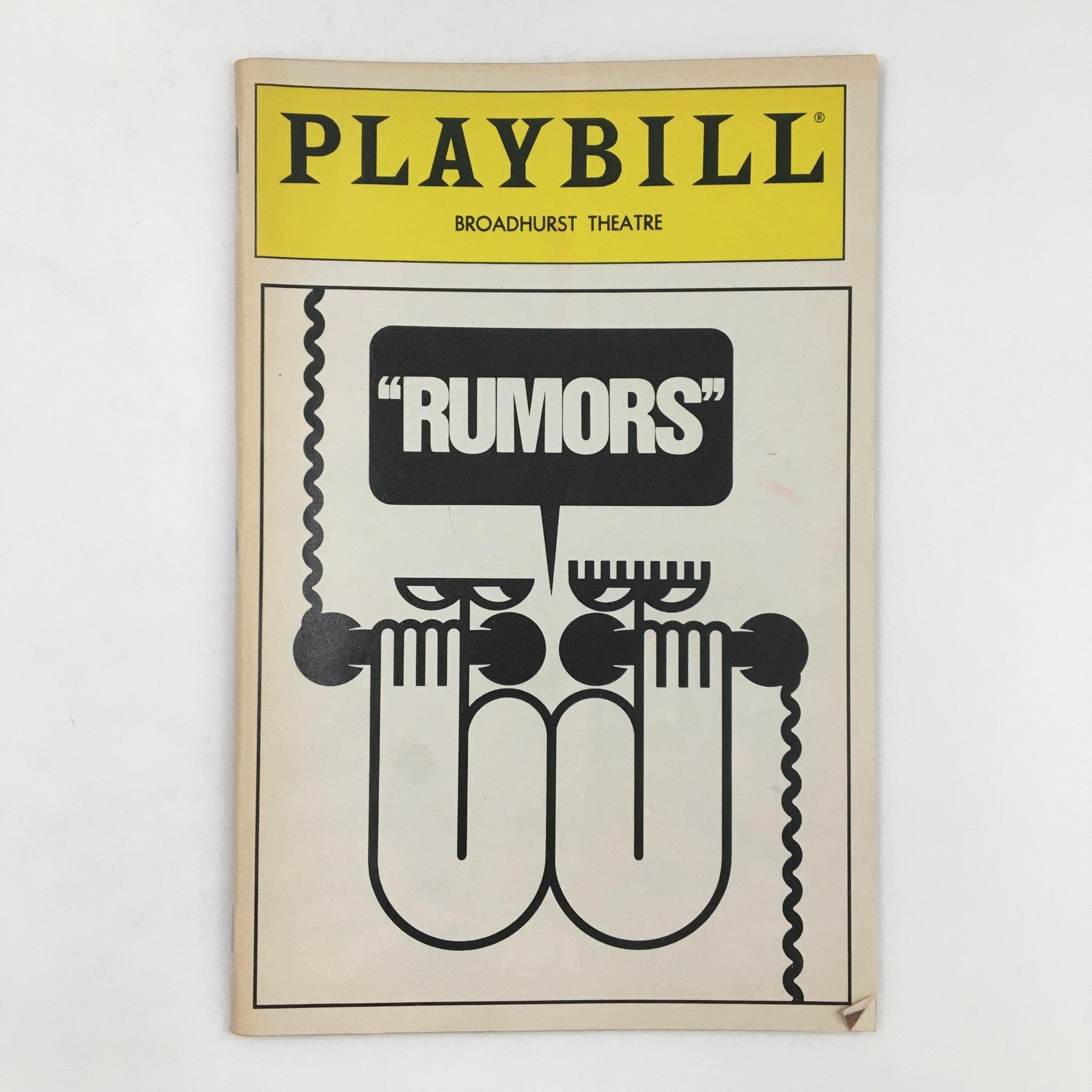 1989 Playbill Broadhurst Theater Neil Simmon's Rumors A Farce by Gene Saks