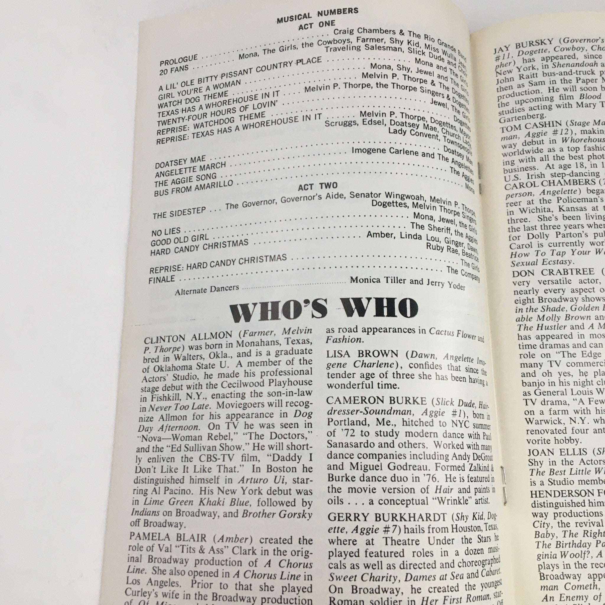 1978 On Stage Entermedia Theatre Presents The Best Little Whorehouse in Texas