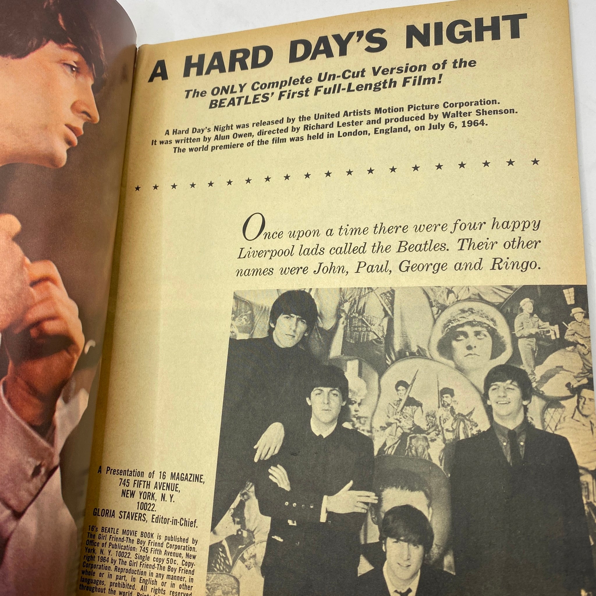 VTG 16's Beatle Movie Book 1964 Story of "A Hard Day's Night" No Label