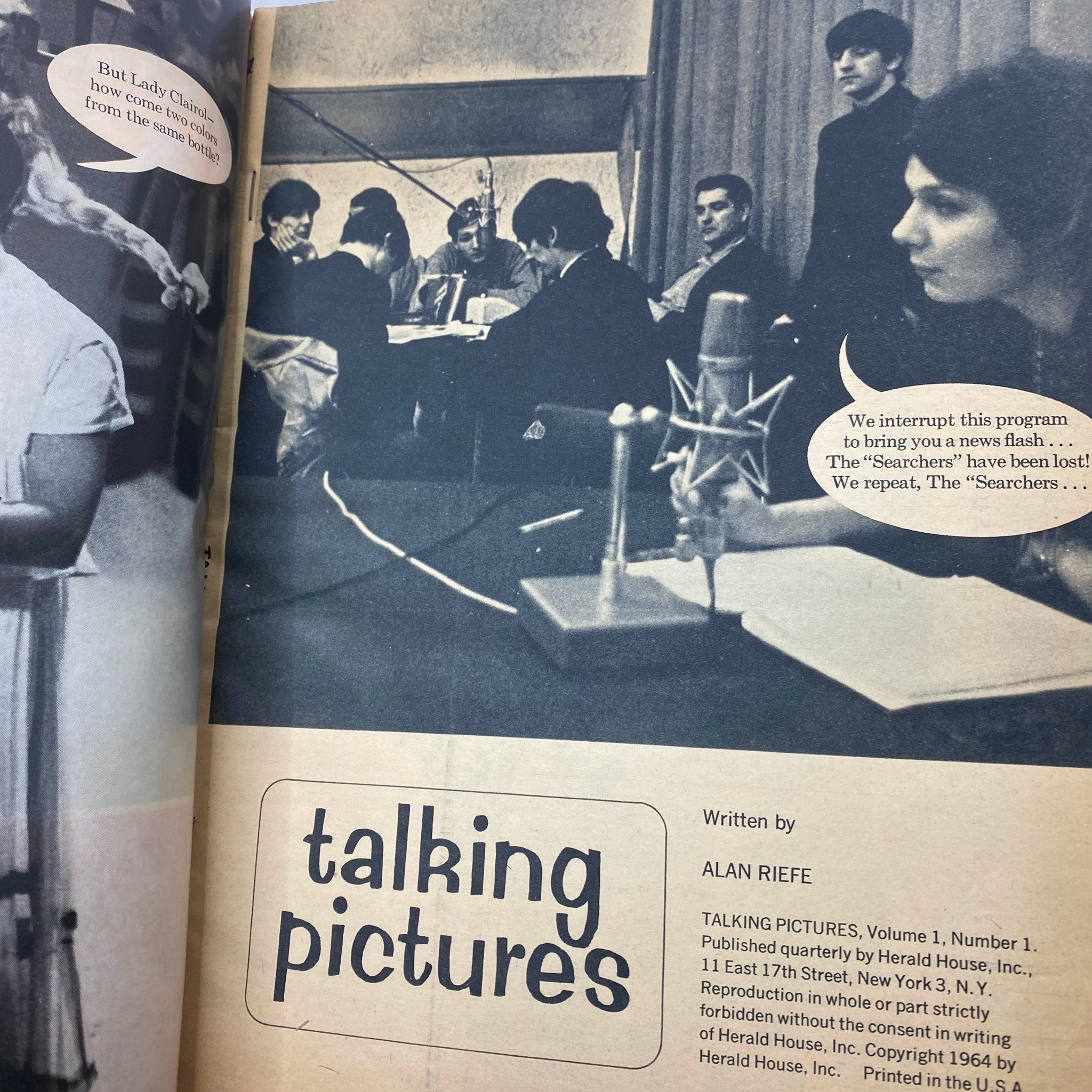 VTG Talikng Pictures Magazine 1964 Vol 1 No. 1 Special Beatles Issue No Label