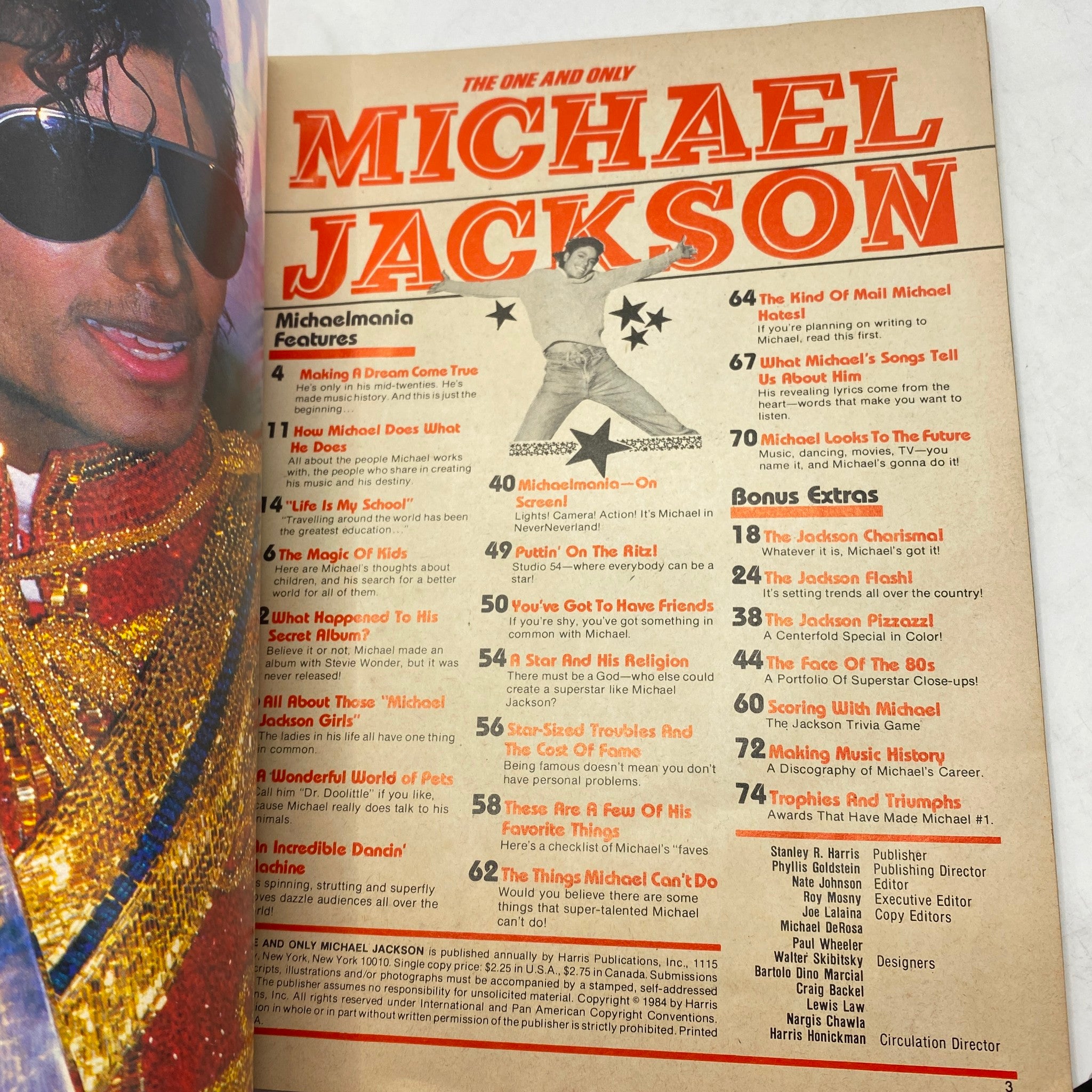 VTG Rock Fever Magazine Special 1984 Michael Jackson w Poster No Label