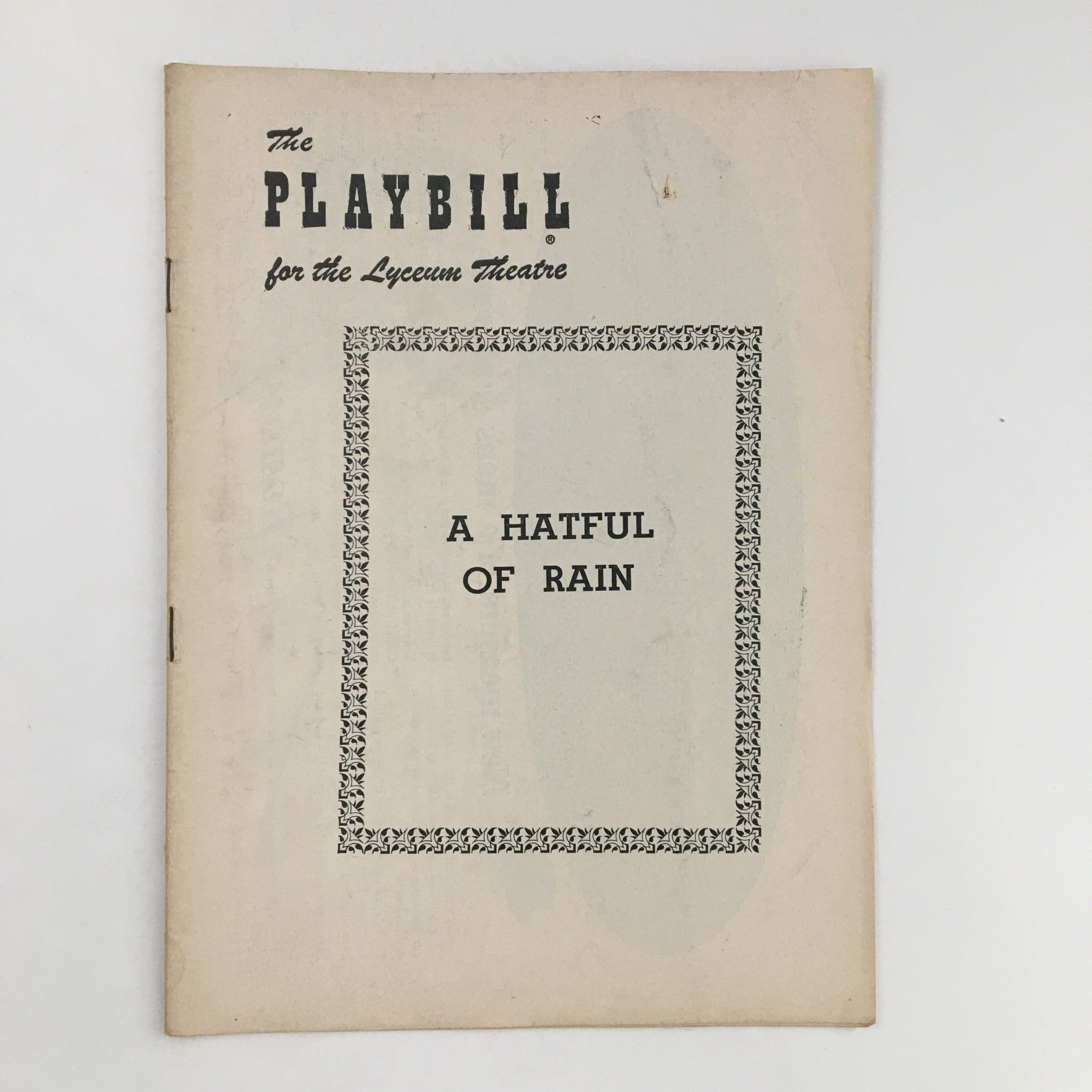 1956 Playbill Lyceum Theatre Presents Shelley Winters in A Hateful of Rain