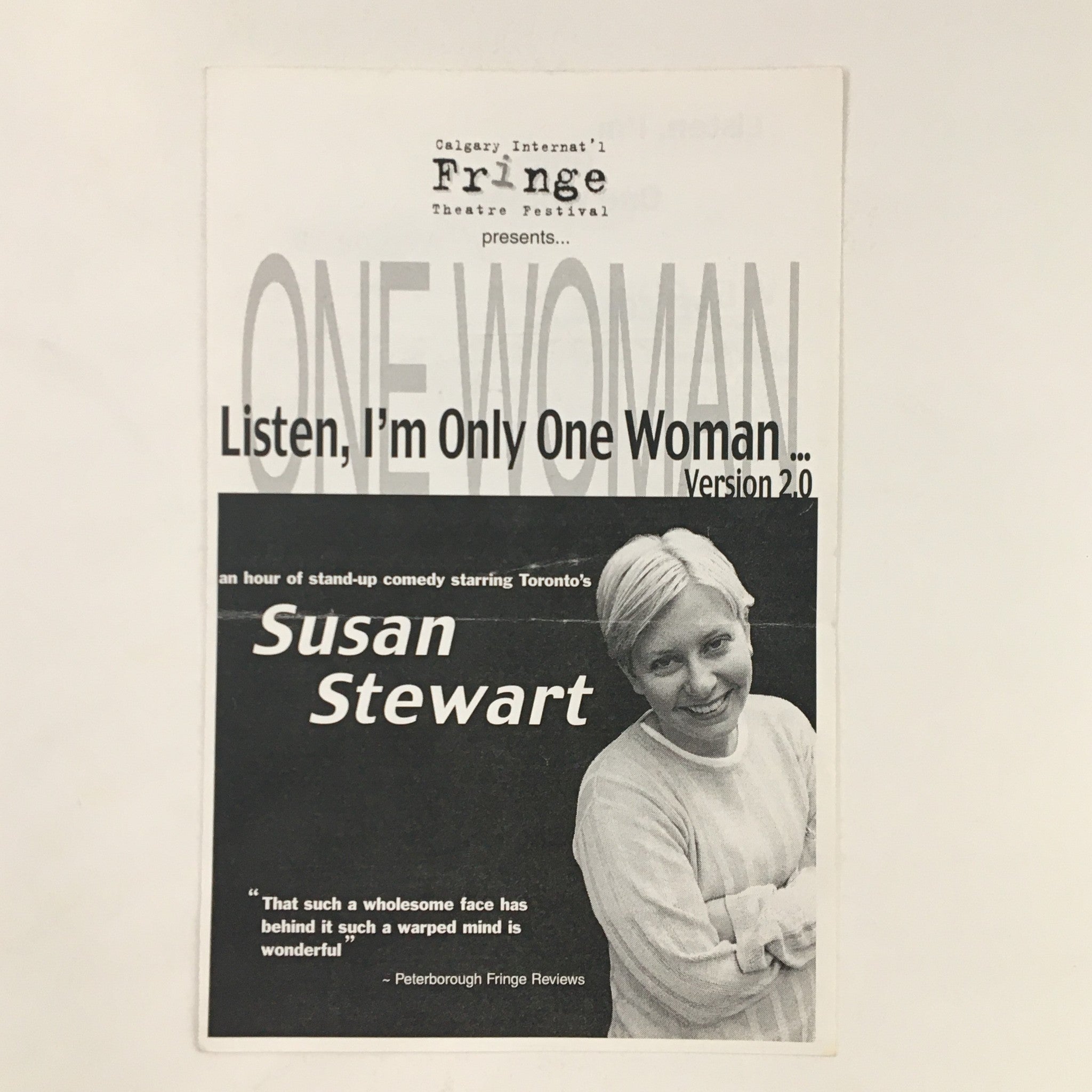 2018 Fringe Theatre Festival Presents Susan Stewart One Woman Stand-Up Comedy