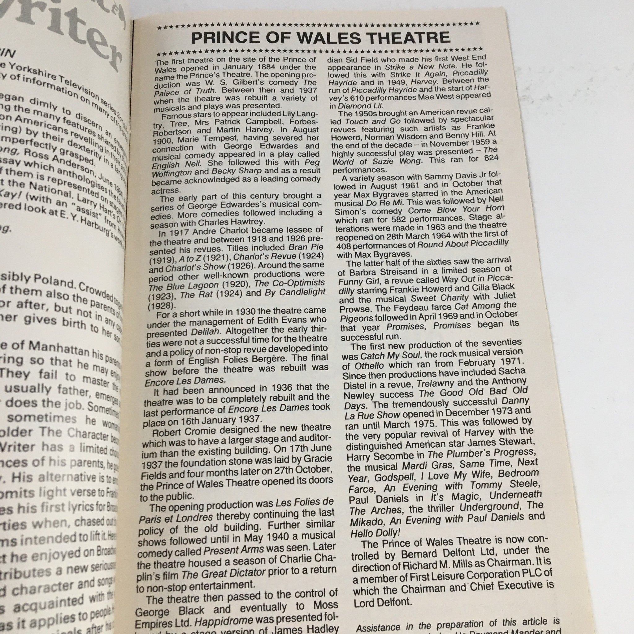 1984 Prince of Wales Theatre Present Russ Abbot in Little Me by Val May