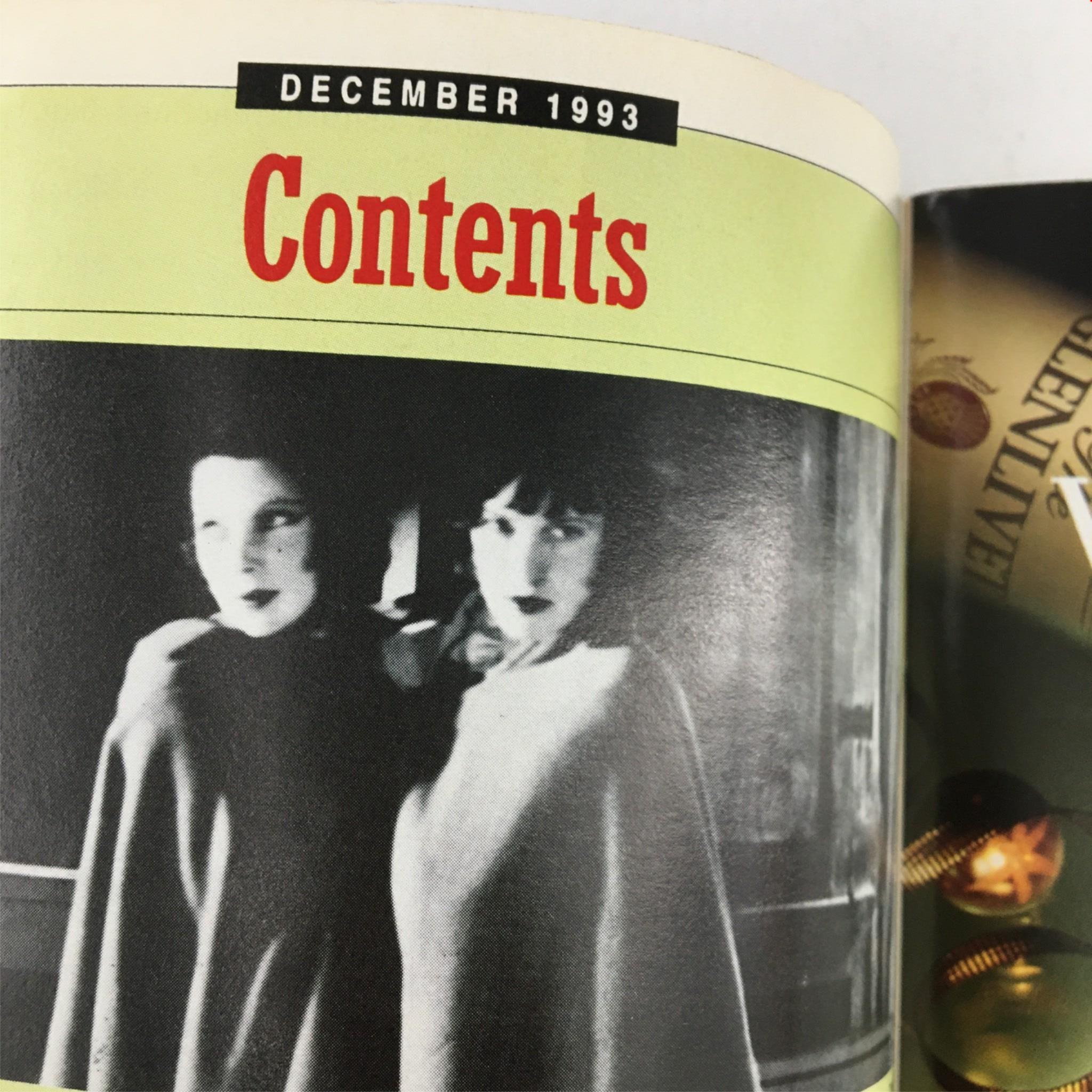 Another view of the contents page from December 1993 Stagebill for New York Philharmonic & Lincoln Center Present Tux Redux, showing models in cloaks.