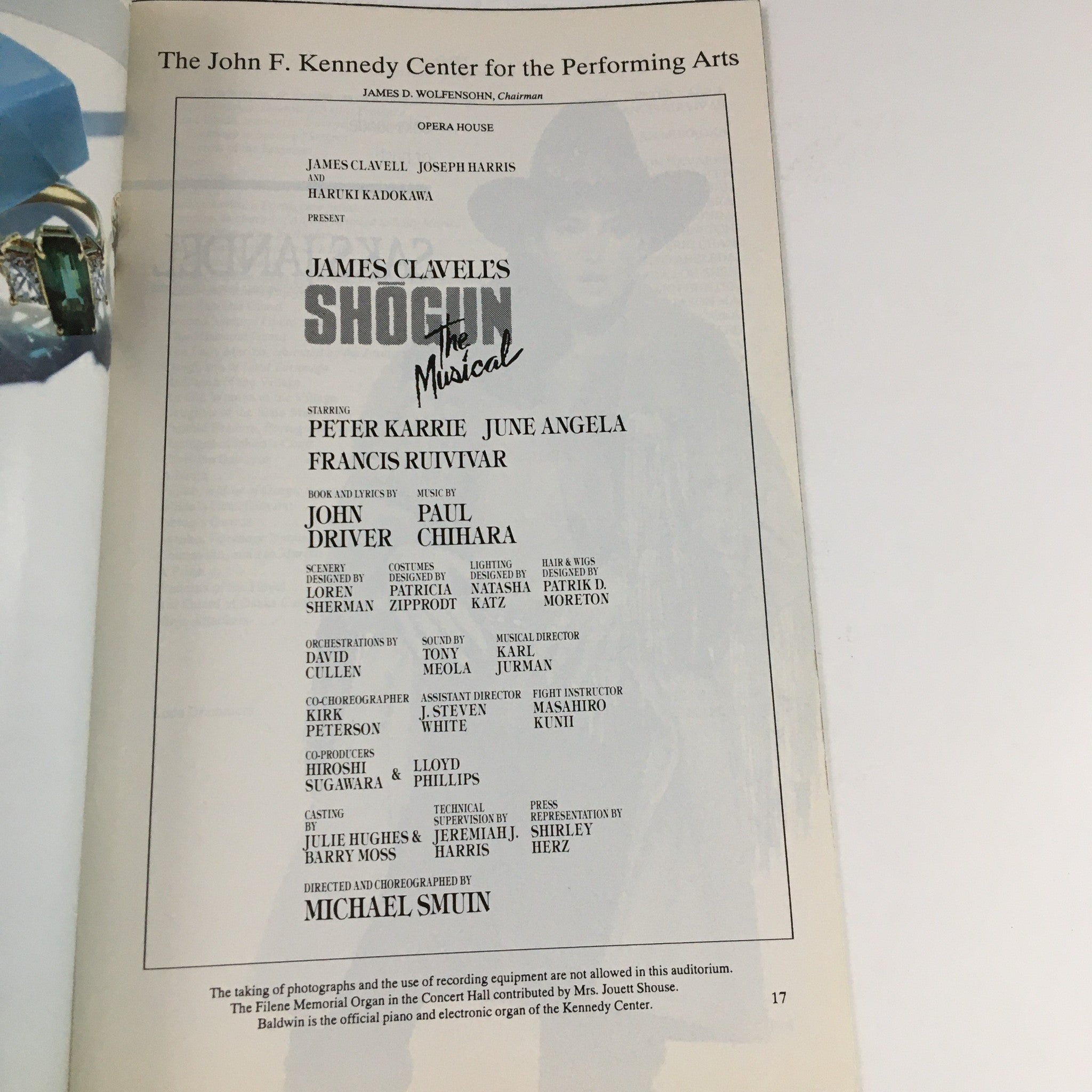 1990 Stagebill The Kennedy Center Present James Clavell's Shogun The Musical