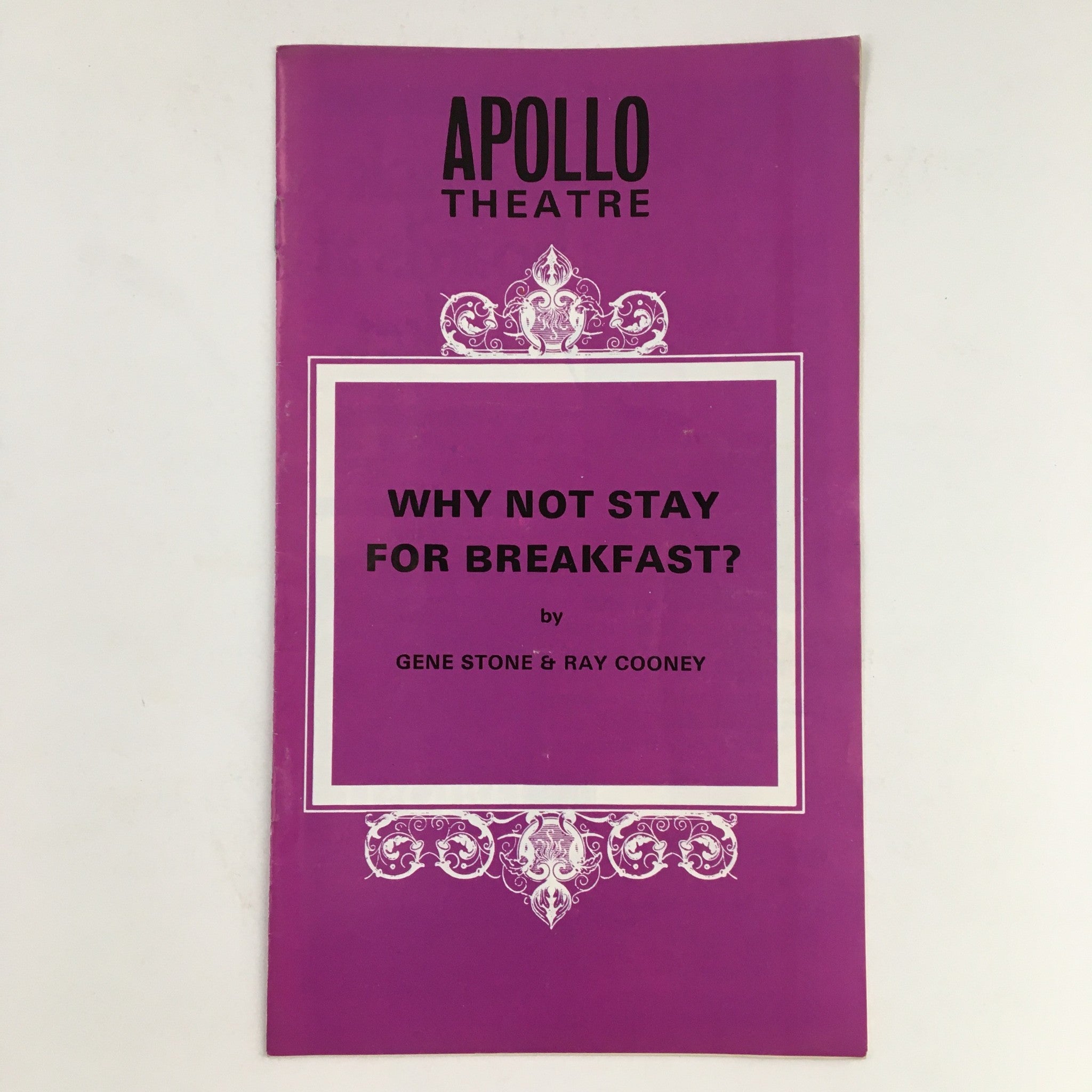 1973 Apollo Theatre Present Why Not Stay For Breakfast by Gene Stone, Ray Cooney