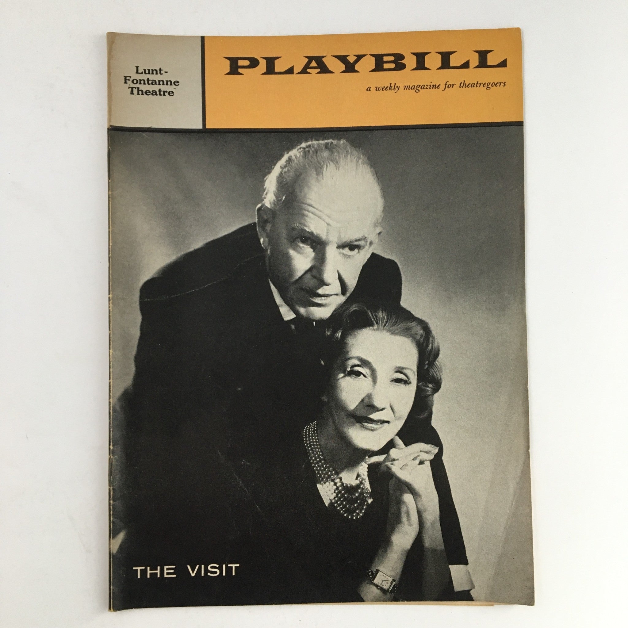 1958 Playbill Lunt-Fontanne Theater Presents Alfred Lunt in The Visit by P Brook