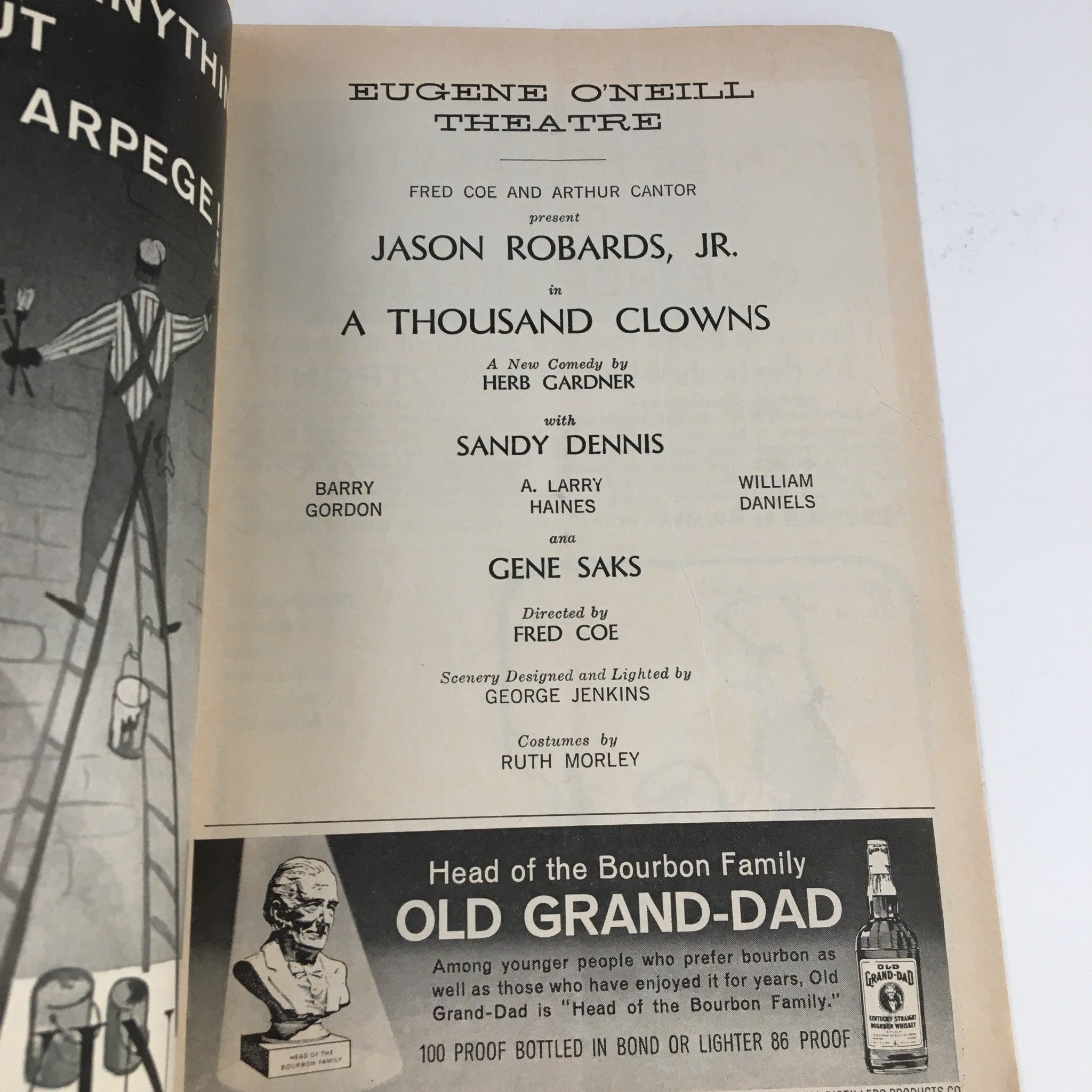 1962 Playbill Eugene O'Neill Theatre Present A Thousand Clowns by Fred Coe