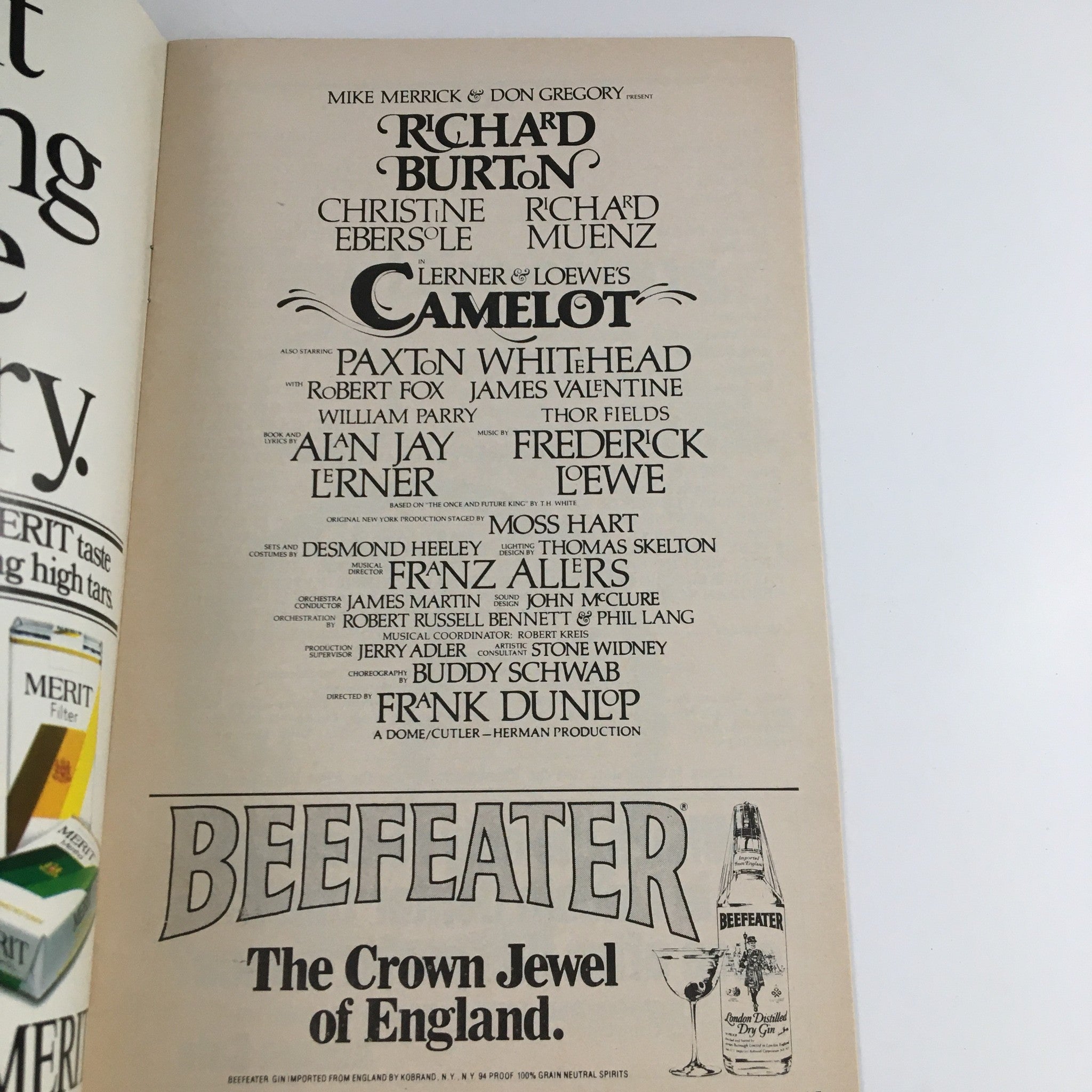 1980 Summer At The State Theater Present Richard Burton in Lerner's Camelot