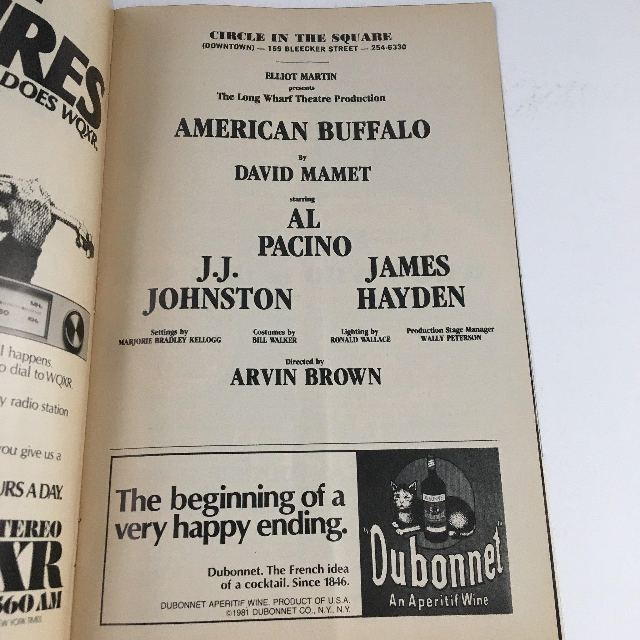 1981 Showbill Circle In The Square Theatre Downtown Present American Buffalo