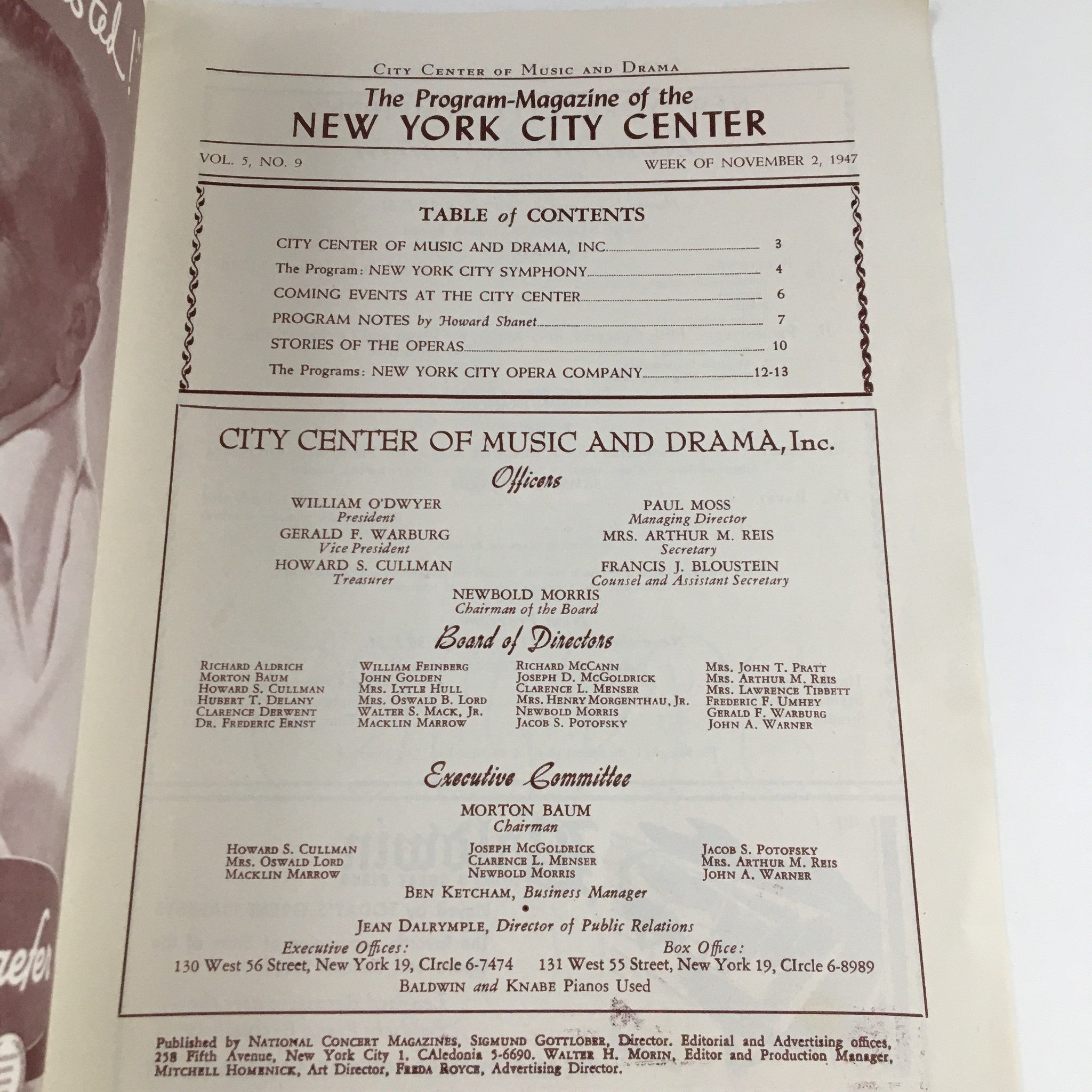 1947 The Magazine of New York City Center of Music and Drama