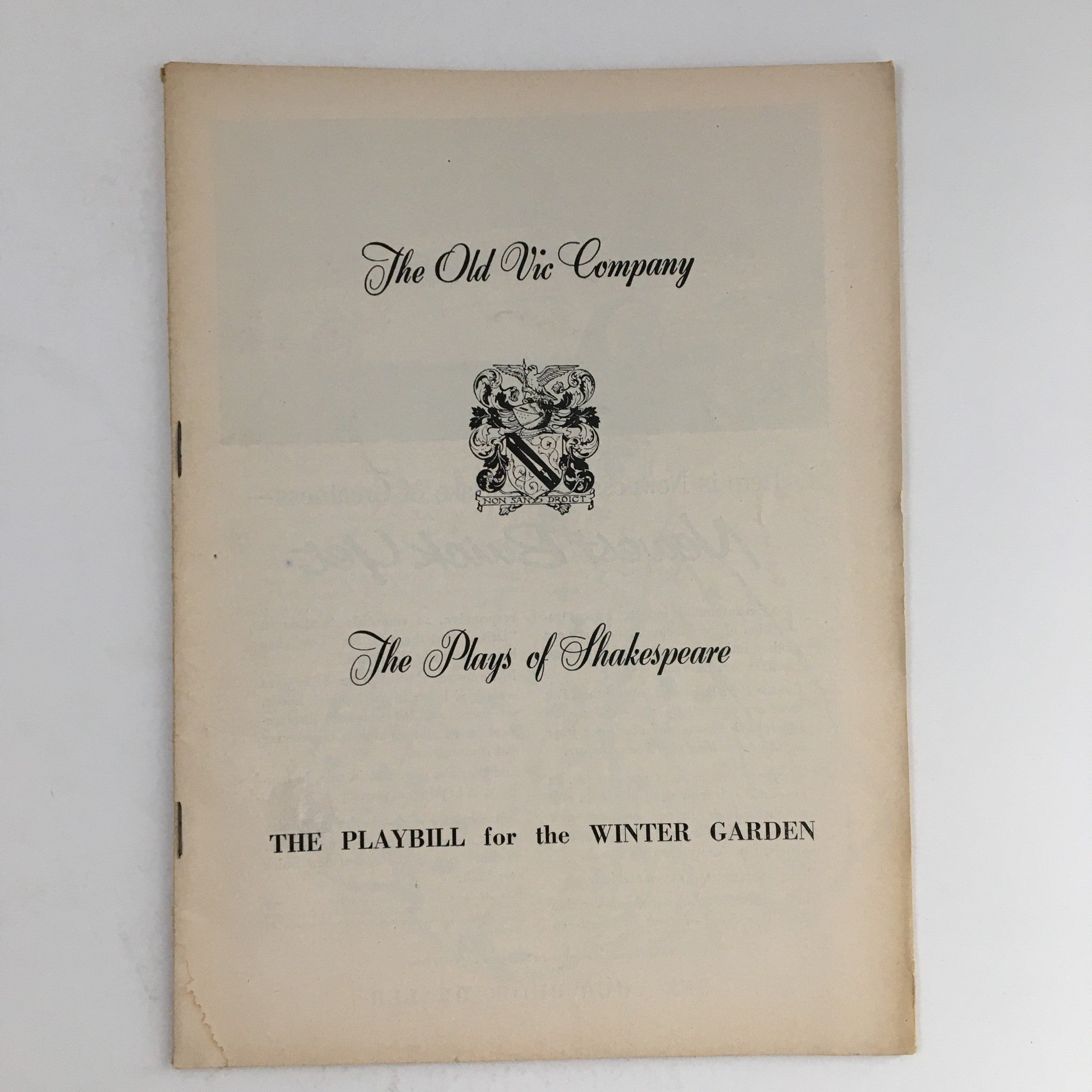 1956 Playbill The Old Vic Company Romeo and Juliet by William Shakespeare